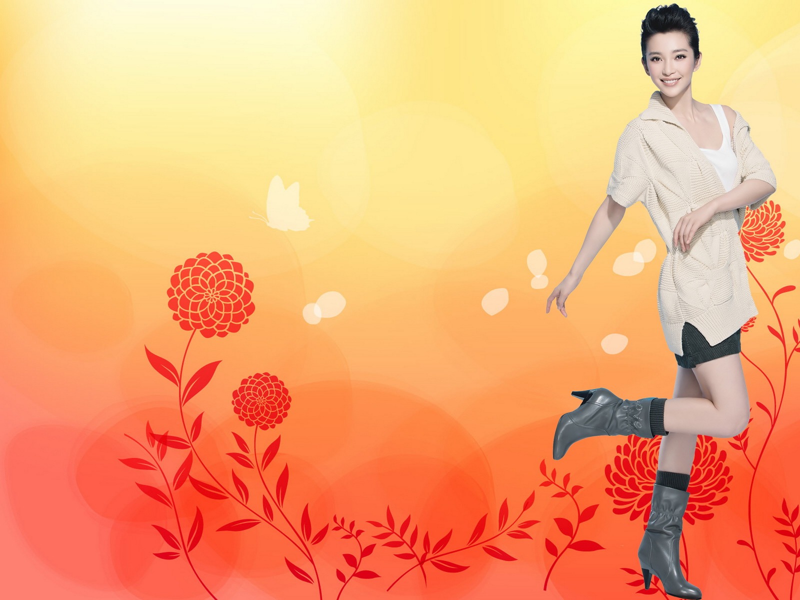 Li Bingbing beau fond d'écran #7 - 1600x1200