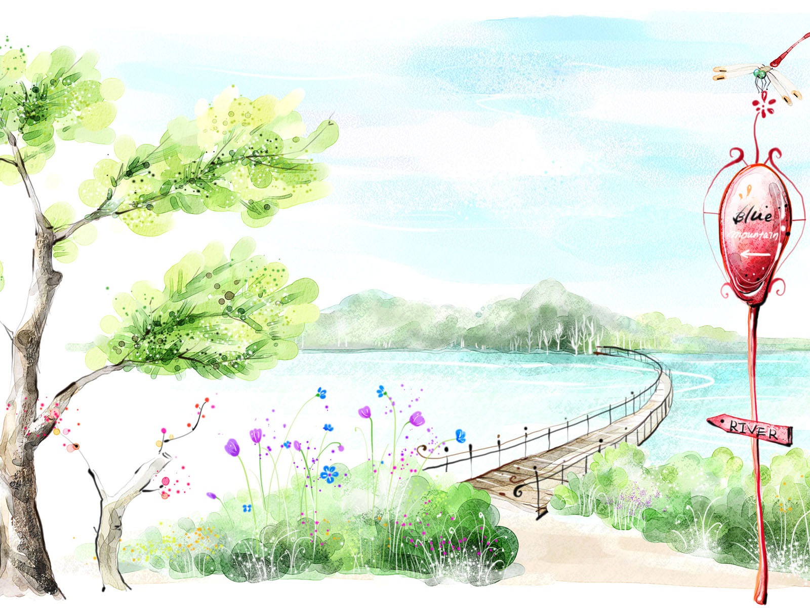 手繪夢幻風光 壁紙(五) #3 - 1600x1200
