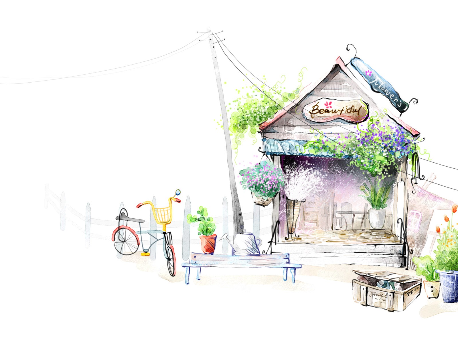 手繪夢幻風光 壁紙(七) #4 - 1600x1200