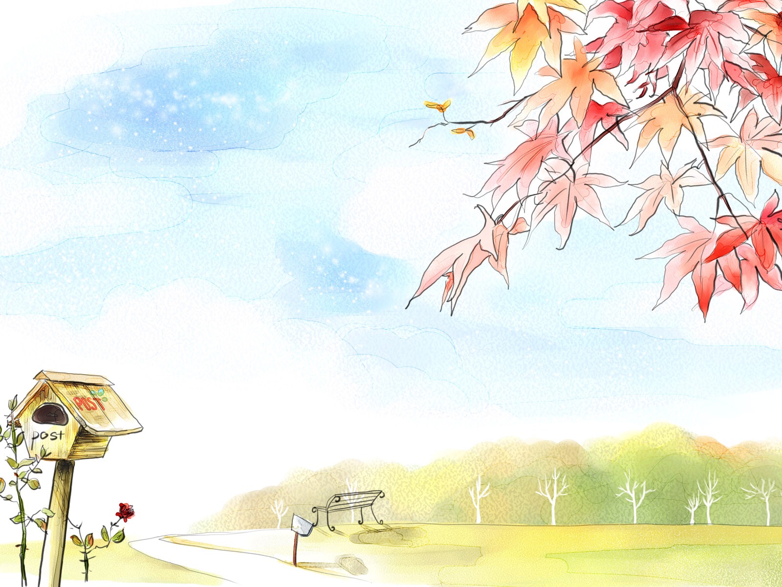 手繪夢幻風光 壁紙(八) #4 - 1600x1200