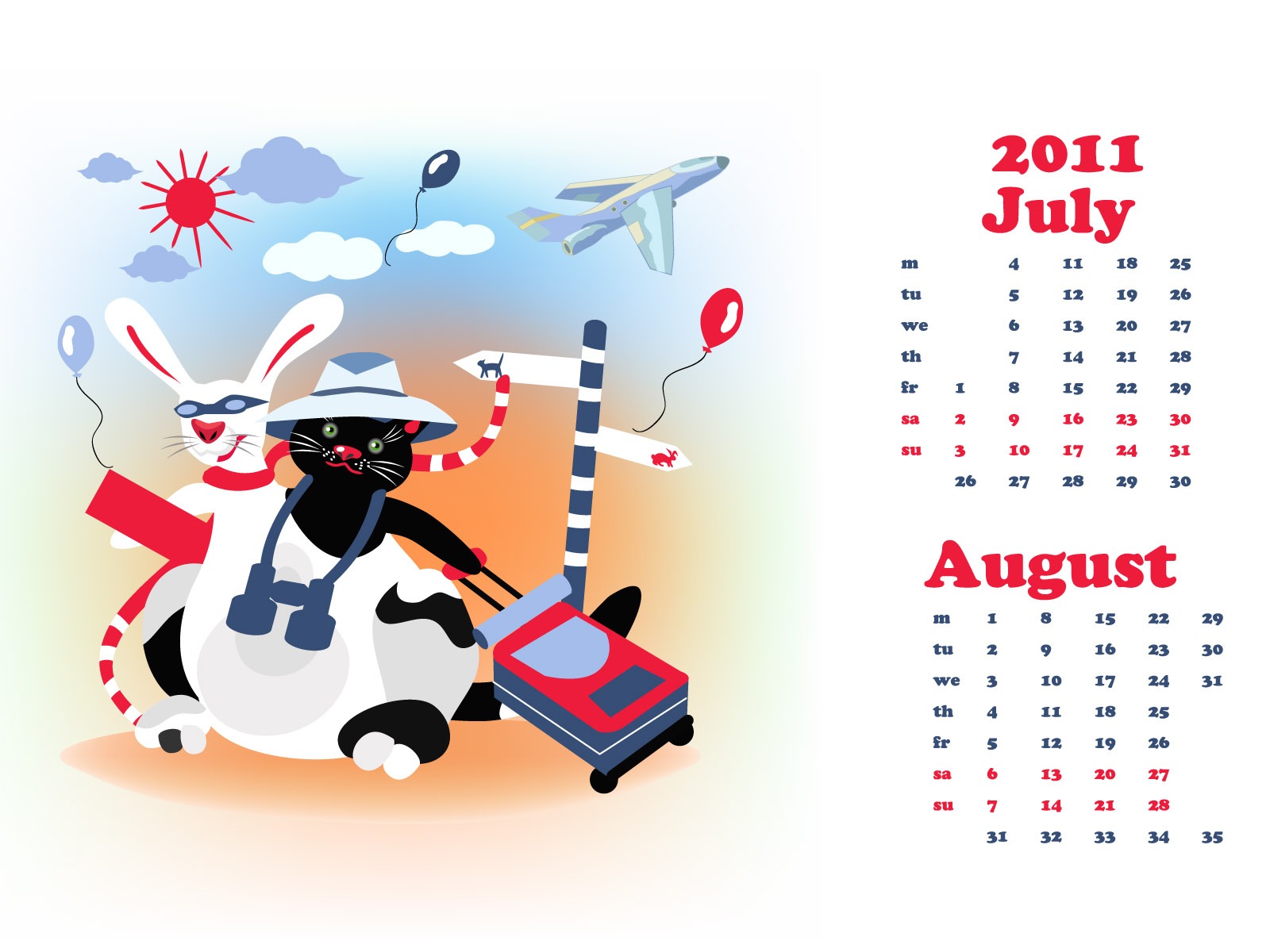 Jahr des Hasen Kalender 2011 Wallpaper (2) #18 - 1600x1200