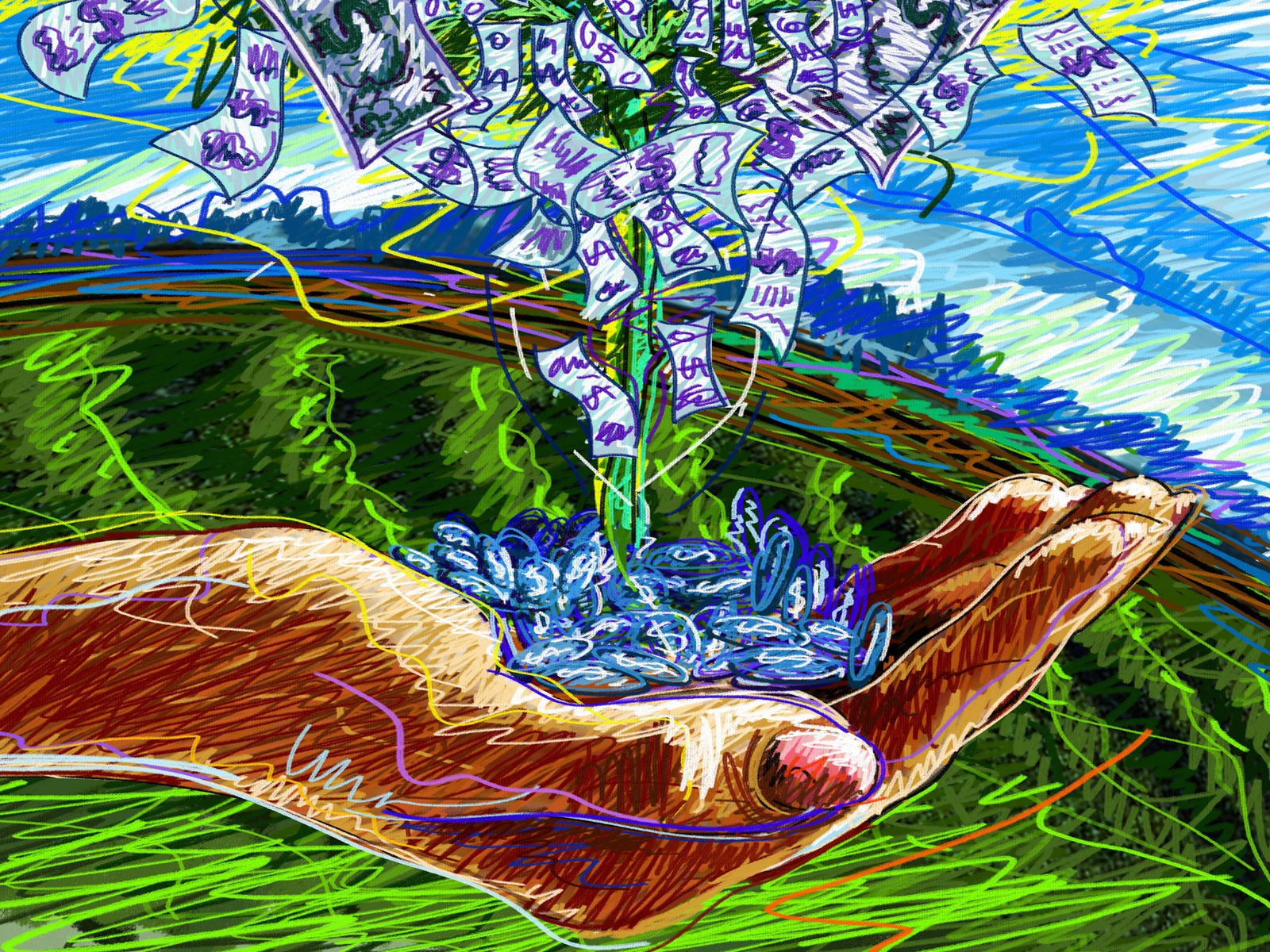 Living hand-painted wallpaper widescreen (2) #1 - 1600x1200