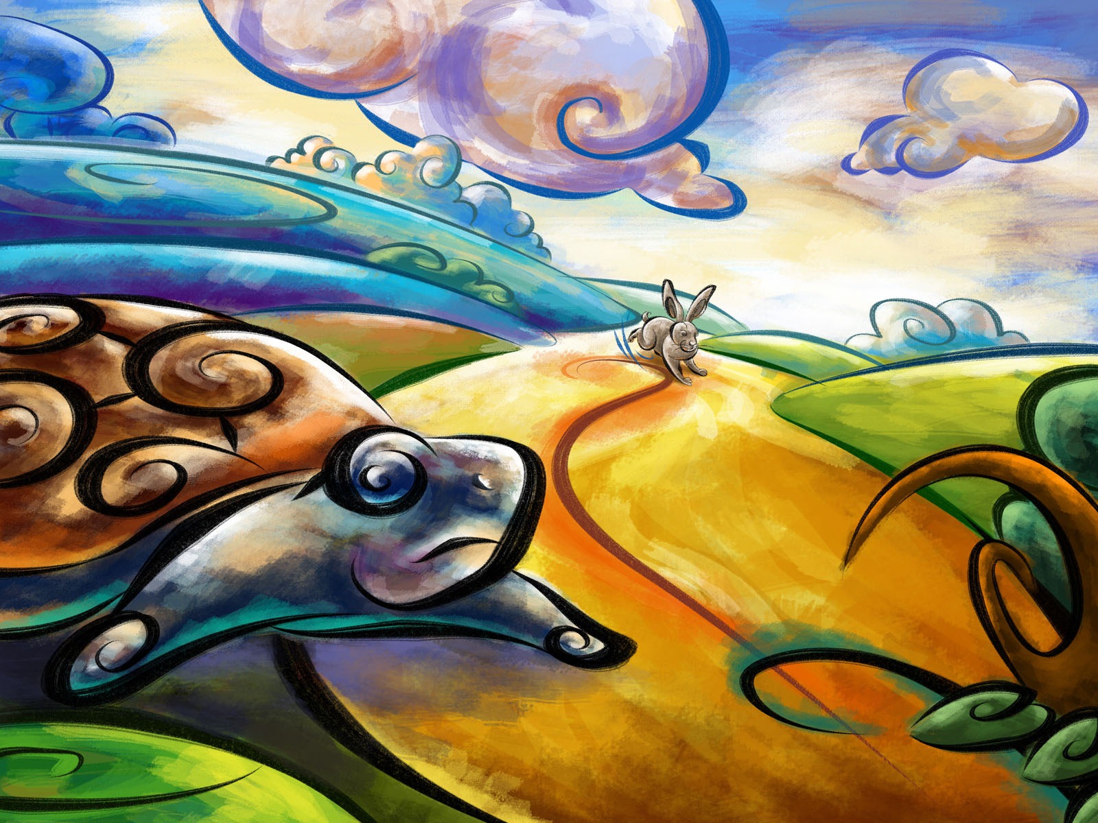 Living hand-painted wallpaper widescreen (8) #7 - 1600x1200