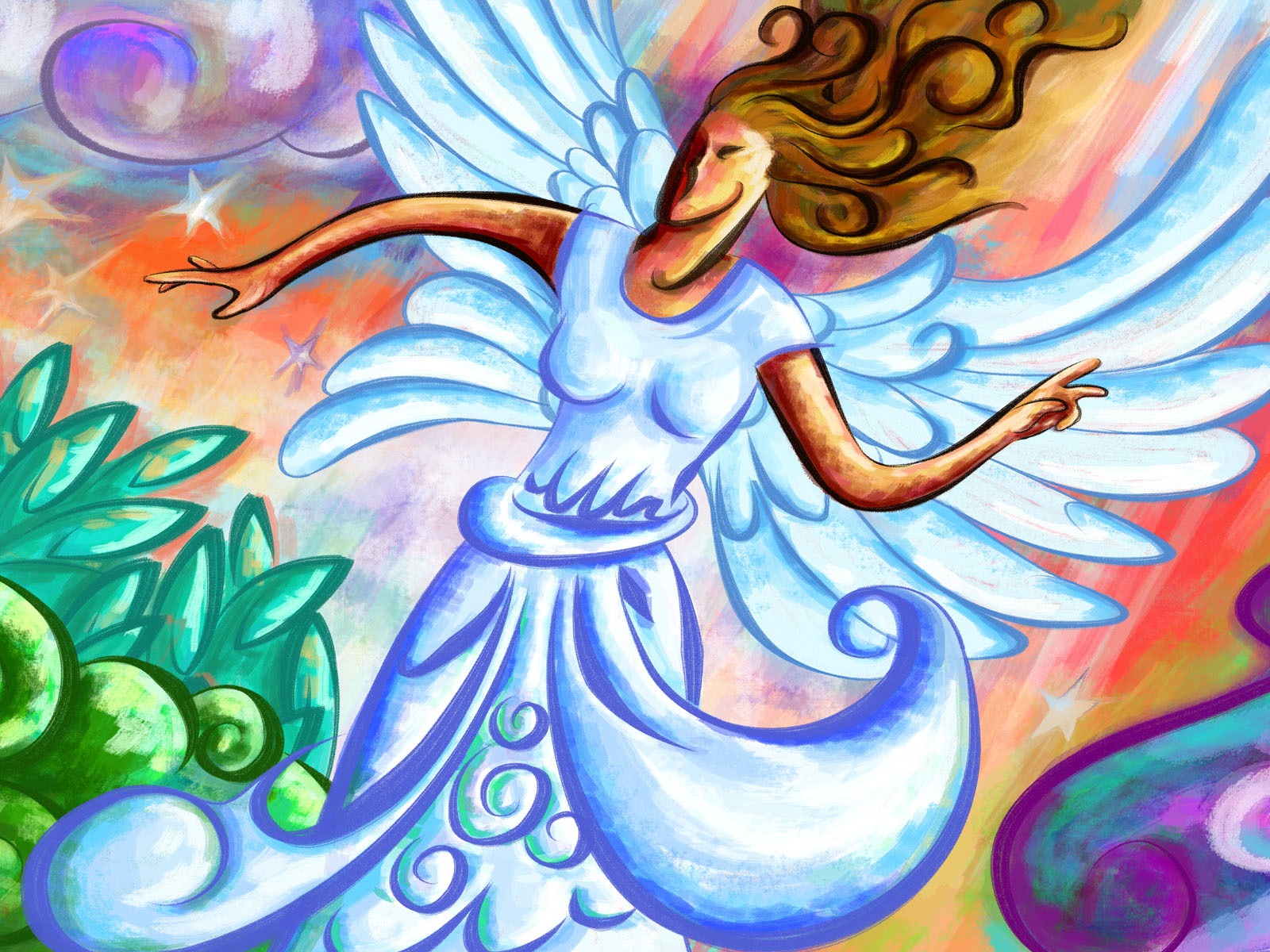 Living hand-painted wallpaper widescreen (8) #13 - 1600x1200