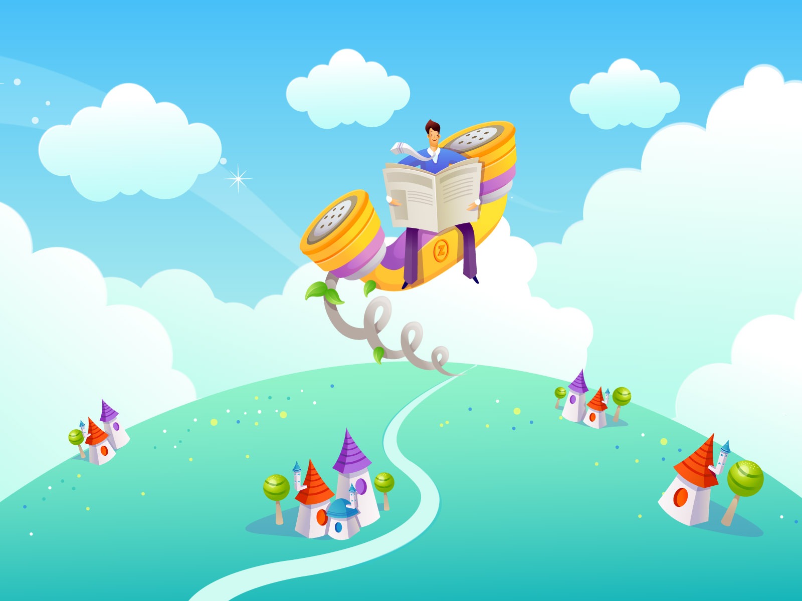 Vector cartoon wallpaper business meaning (1) #6 - 1600x1200