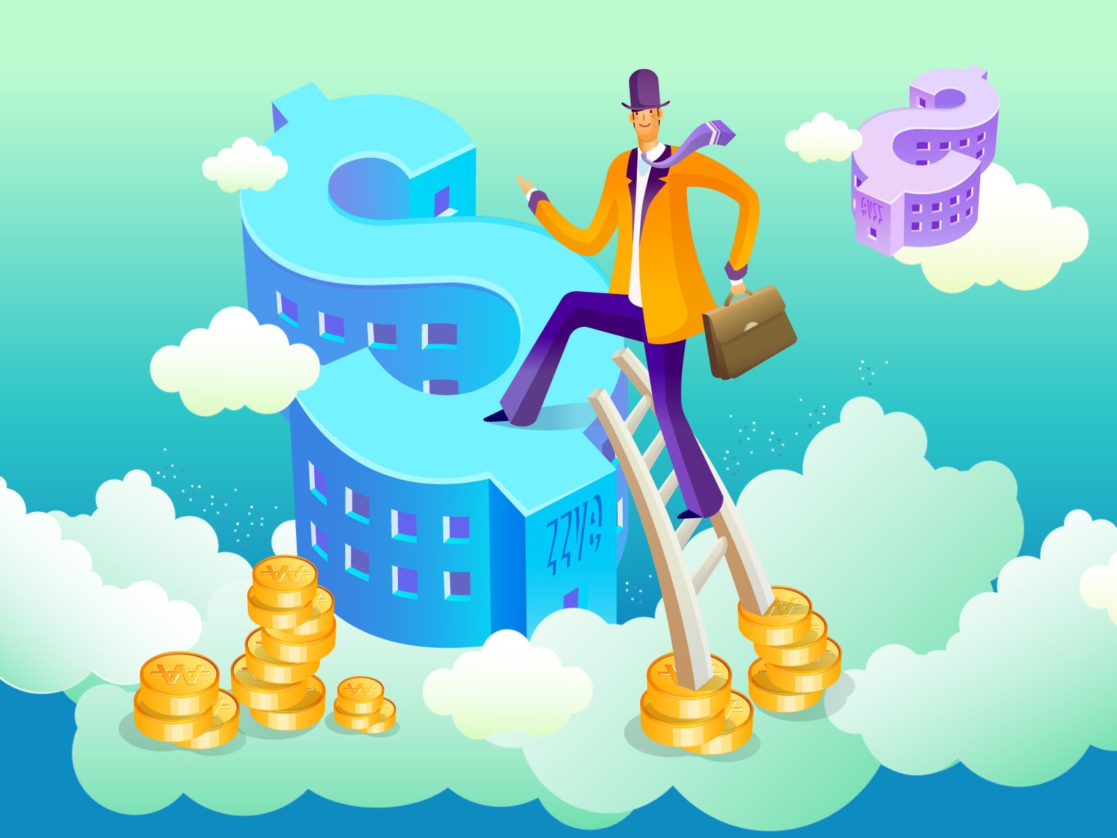 Vector cartoon wallpaper business meaning (1) #8 - 1600x1200