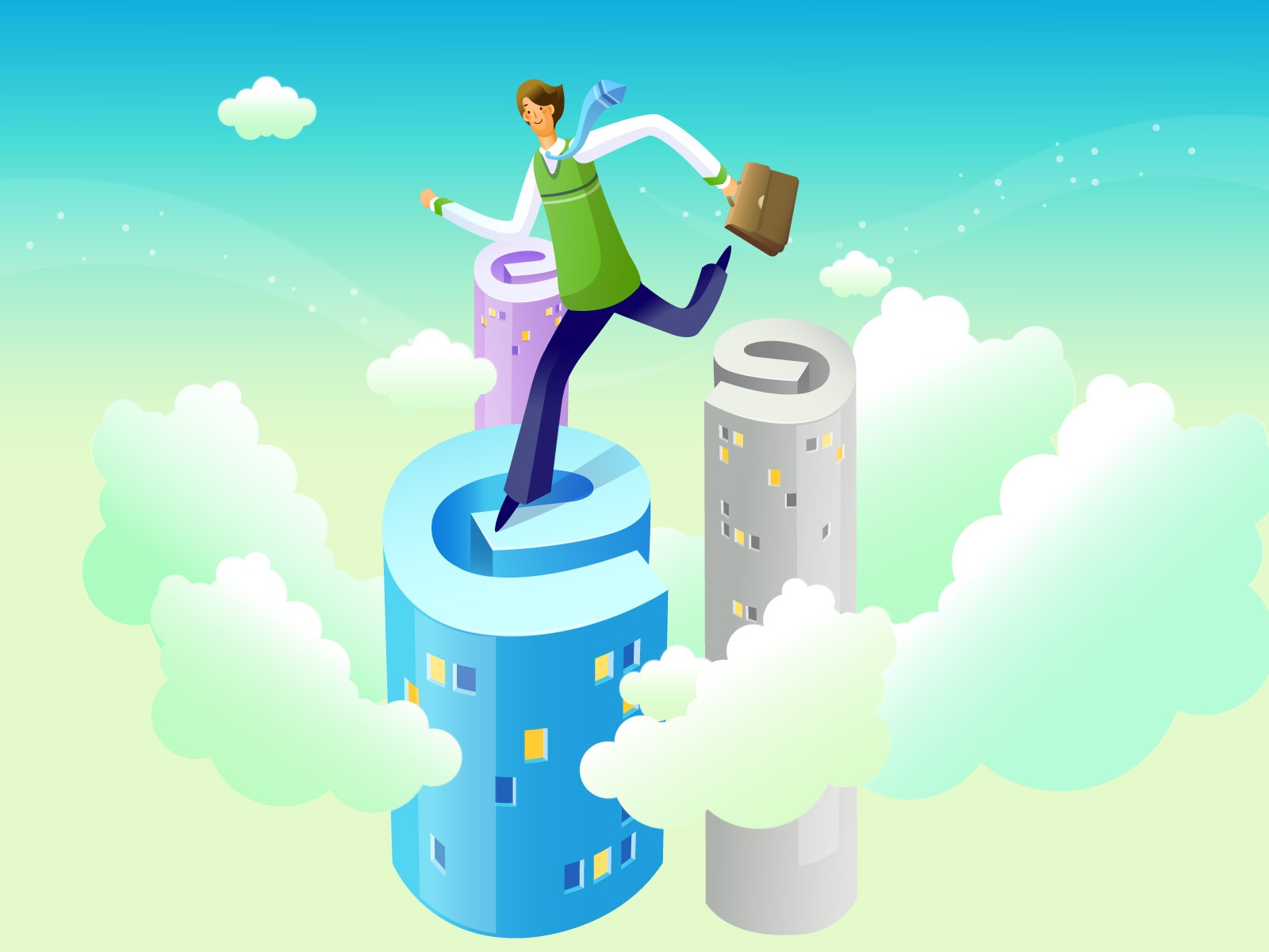 Vector cartoon wallpaper business meaning (1) #11 - 1600x1200