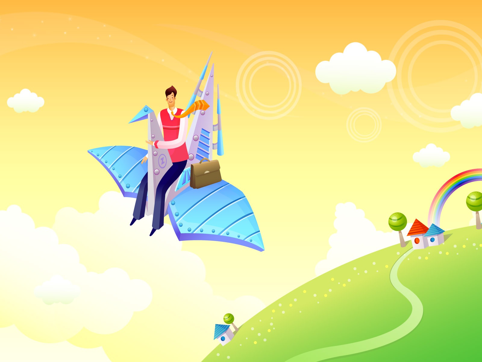 Vector cartoon wallpaper business meaning (1) #14 - 1600x1200