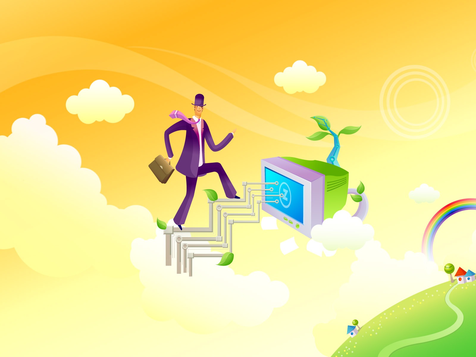 Vector cartoon wallpaper business meaning (1) #19 - 1600x1200
