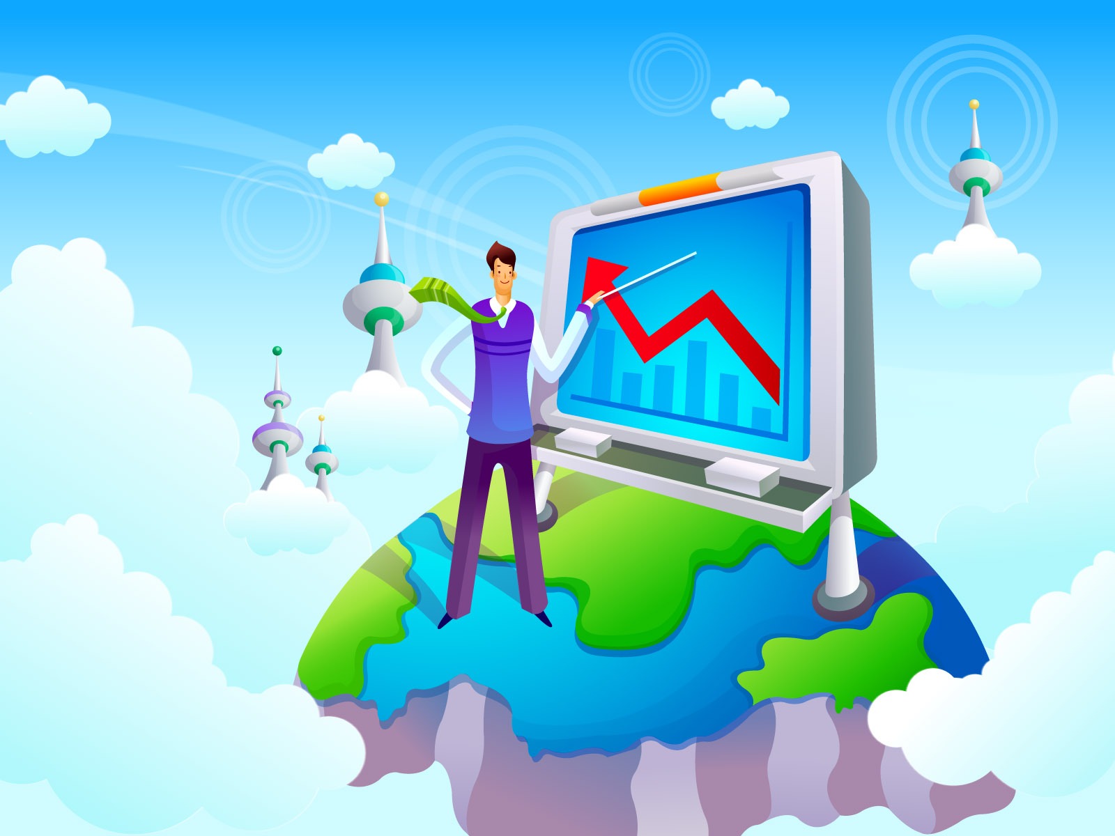 Vector cartoon wallpaper business meaning (2) #18 - 1600x1200