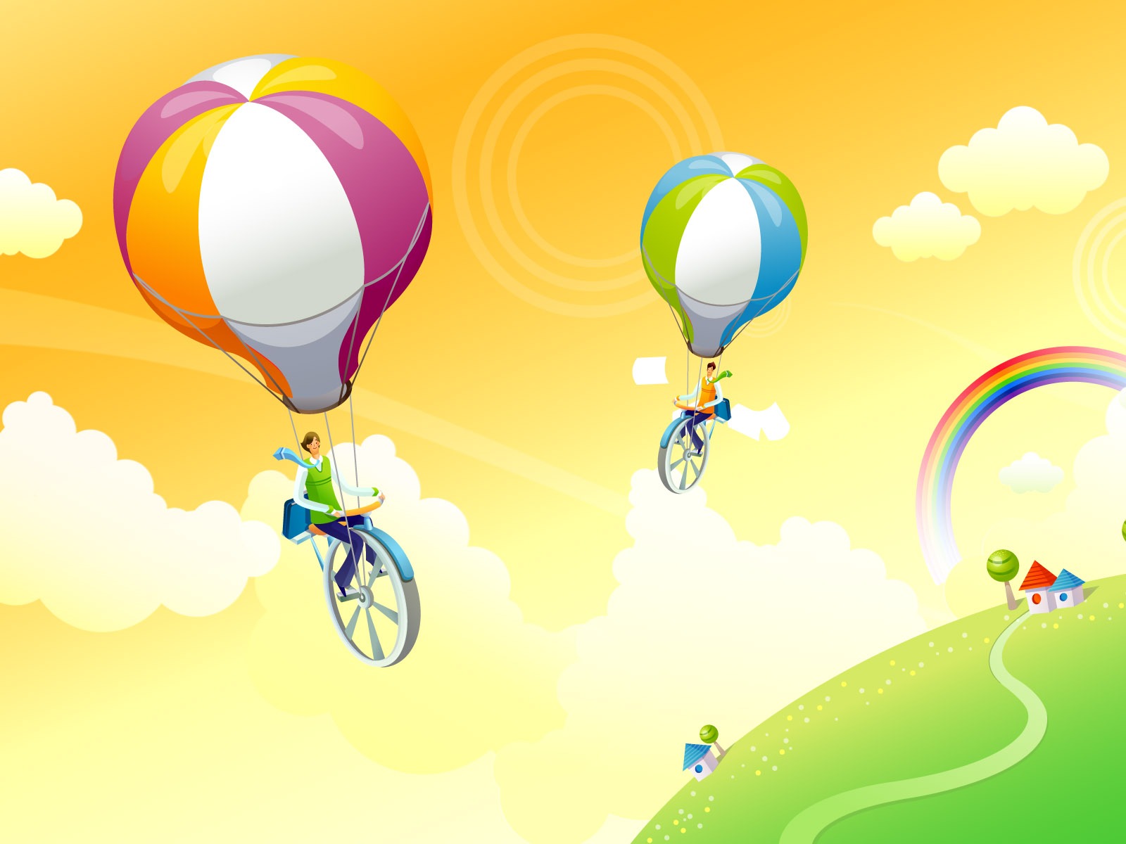 Vector cartoon wallpaper business meaning (2) #20 - 1600x1200