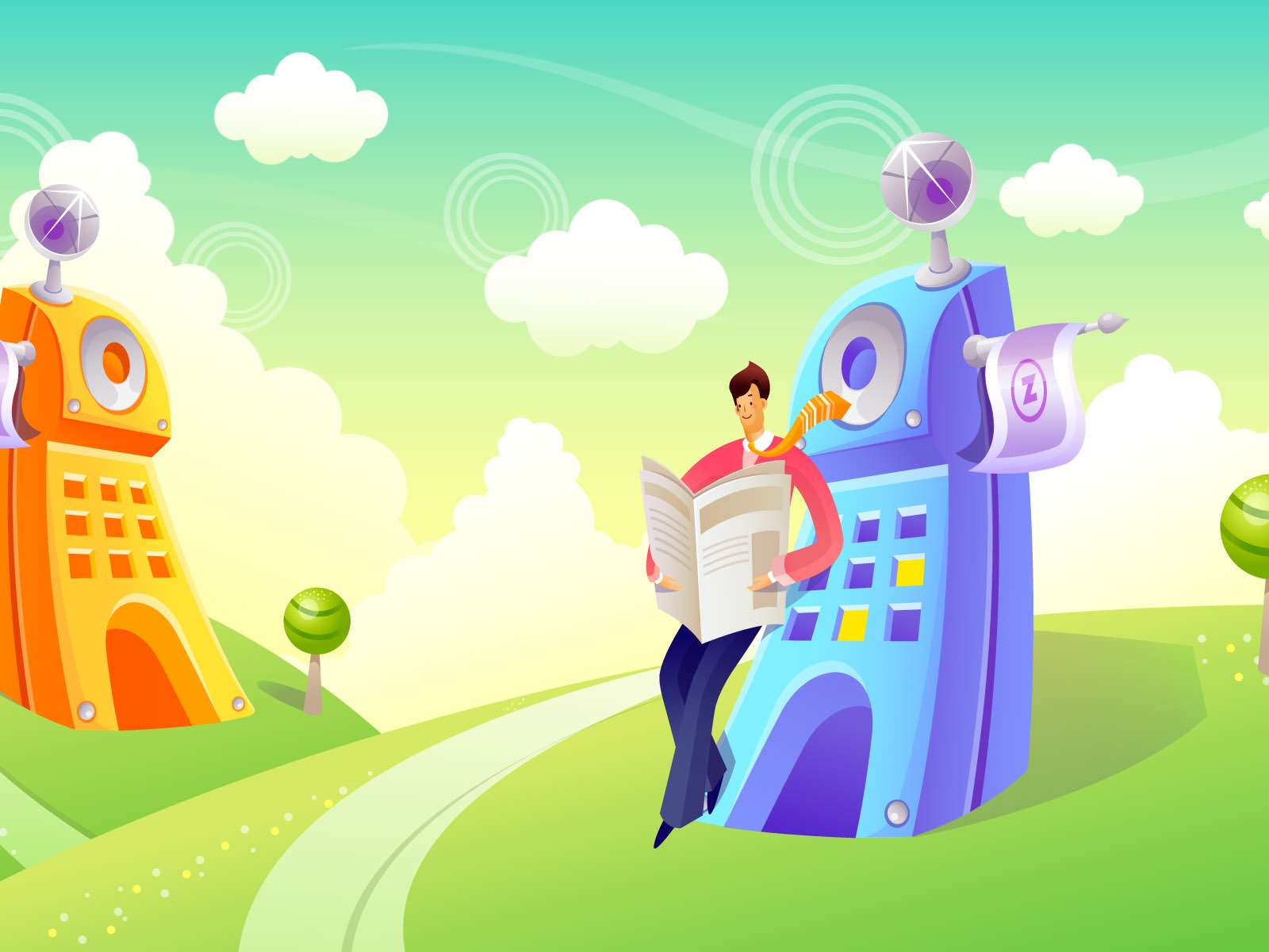 Vector cartoon wallpaper business meaning (1) #3 - 1600x1200