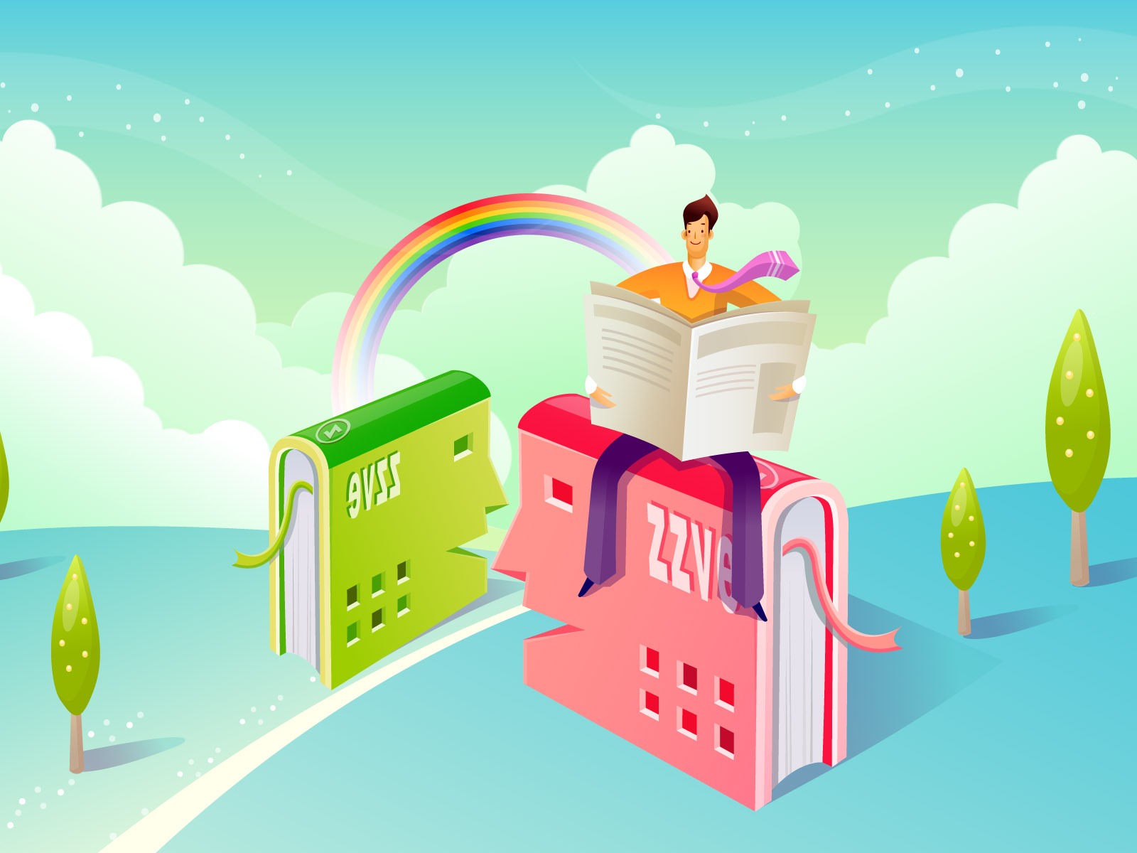 Vector cartoon wallpaper business meaning (1) #4 - 1600x1200