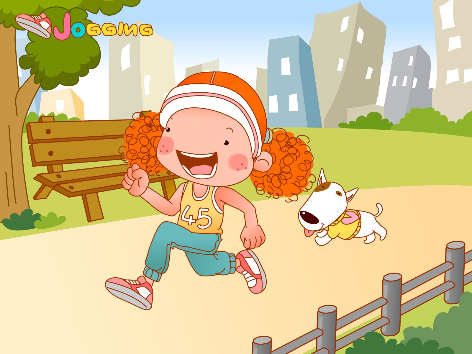 Vector girl and dog wallpapers #4 - 1600x1200