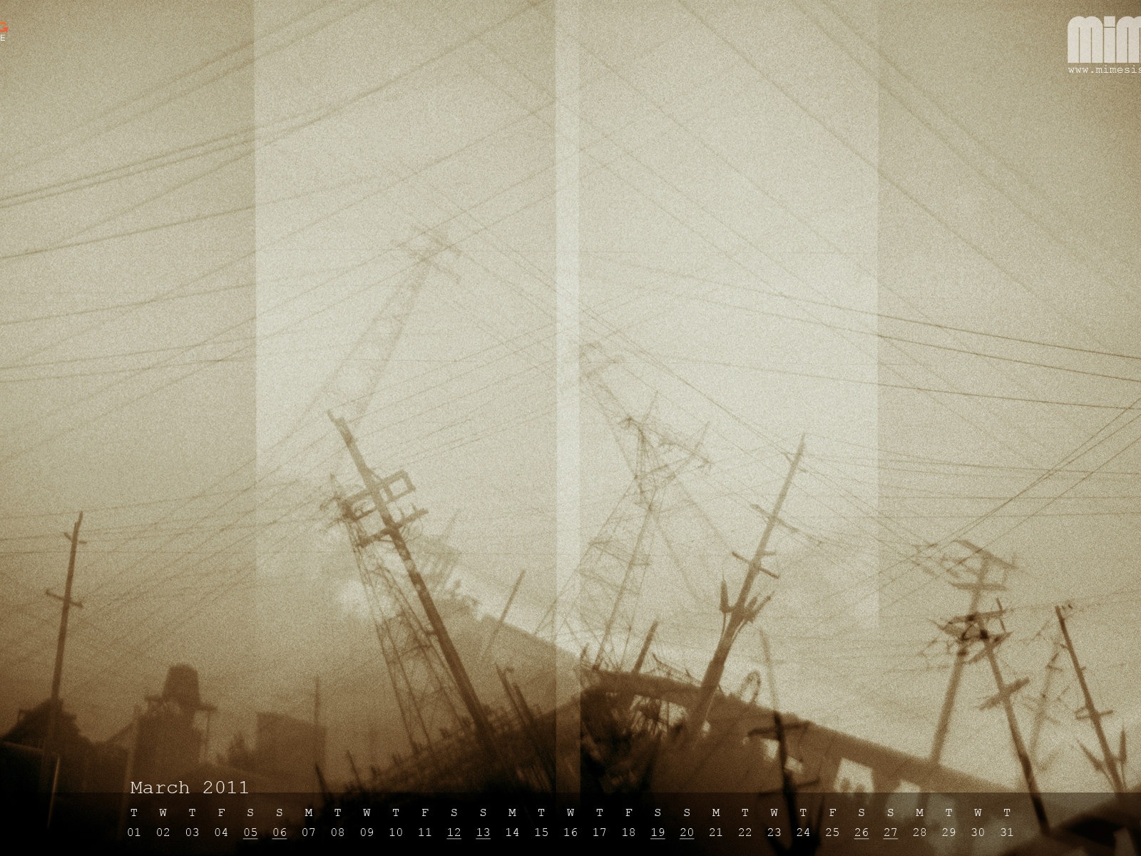 2011年3月 月曆壁紙 #17 - 1600x1200