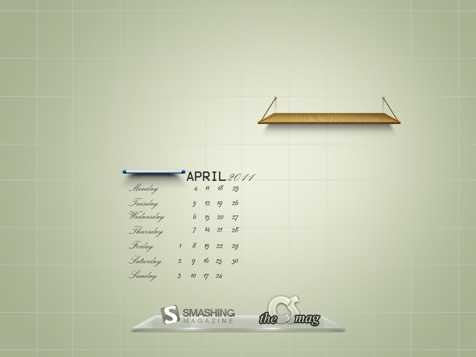 2011년 4월 달력 배경 화면 (2) #12 - 1600x1200
