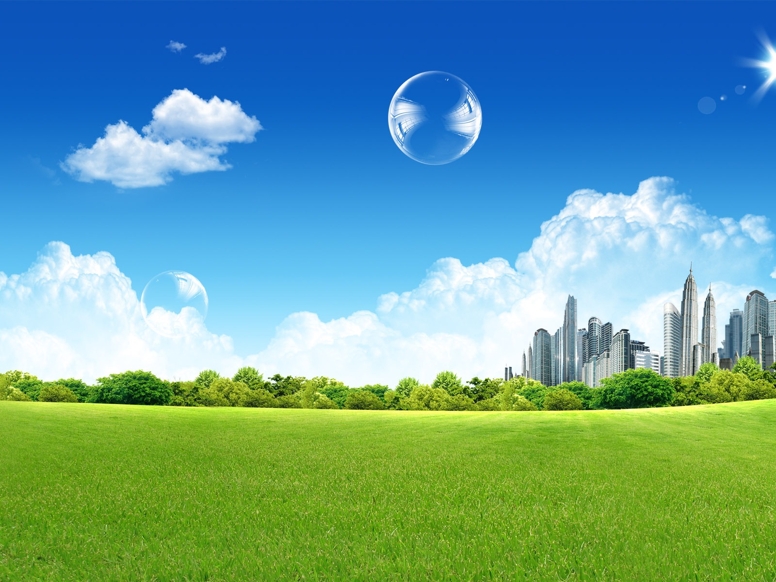 Photoshop sonnigen Sommertag Landschaft Wallpaper (2) #6 - 1600x1200