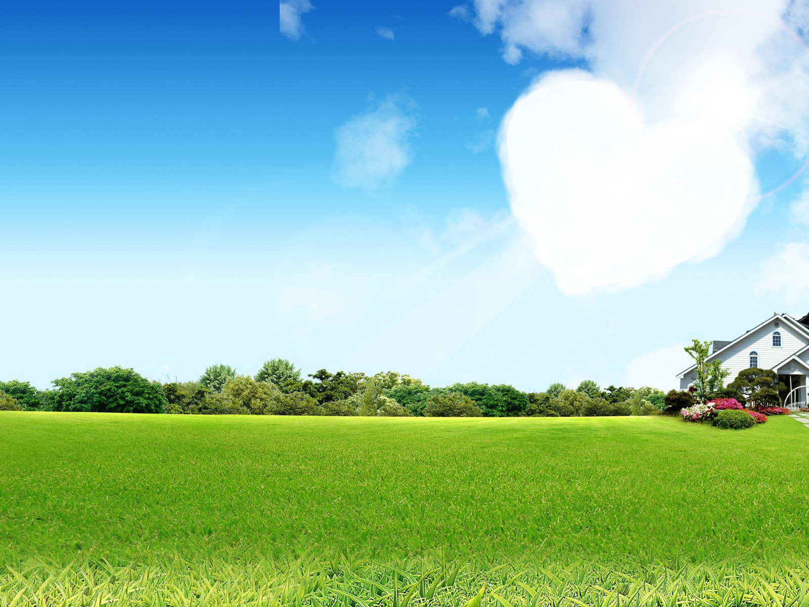 Photoshop sonnigen Sommertag Landschaft Wallpaper (2) #9 - 1600x1200