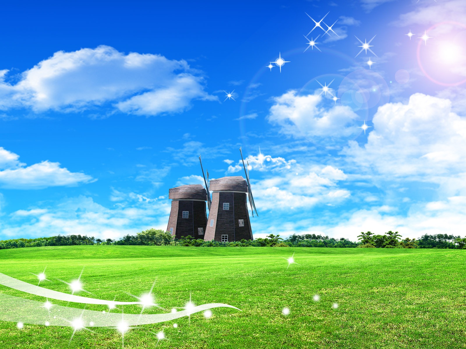 Photoshop sonnigen Sommertag Landschaft Wallpaper (2) #16 - 1600x1200