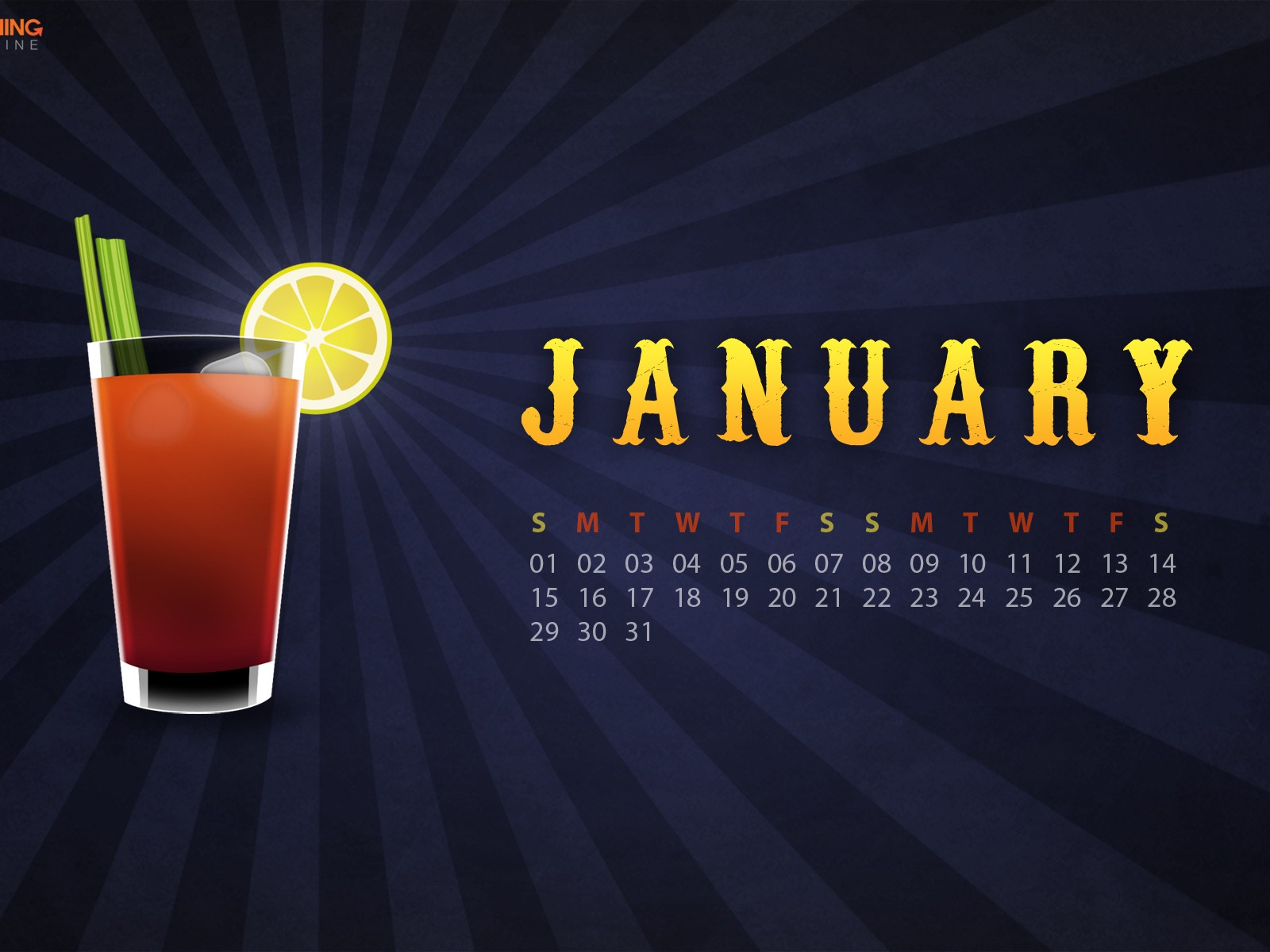 Januar 2012 Kalender Wallpapers #4 - 1600x1200