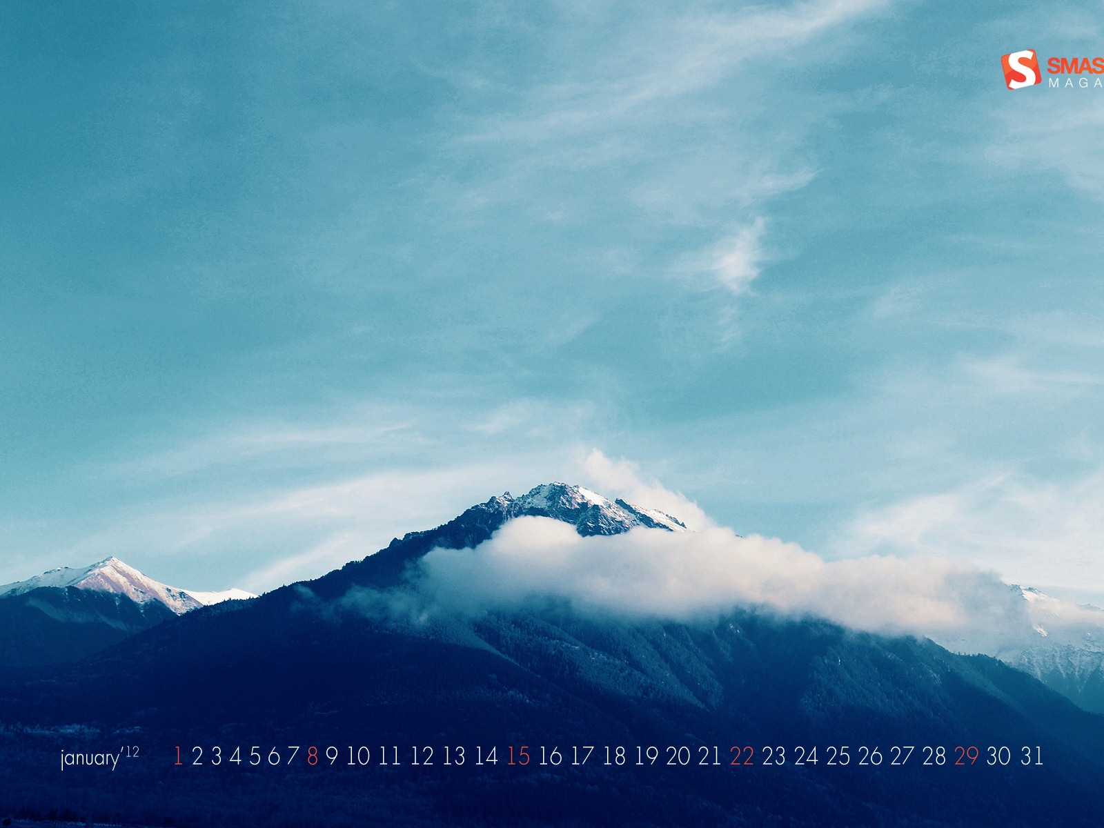 2012年1月 月曆壁紙 #7 - 1600x1200
