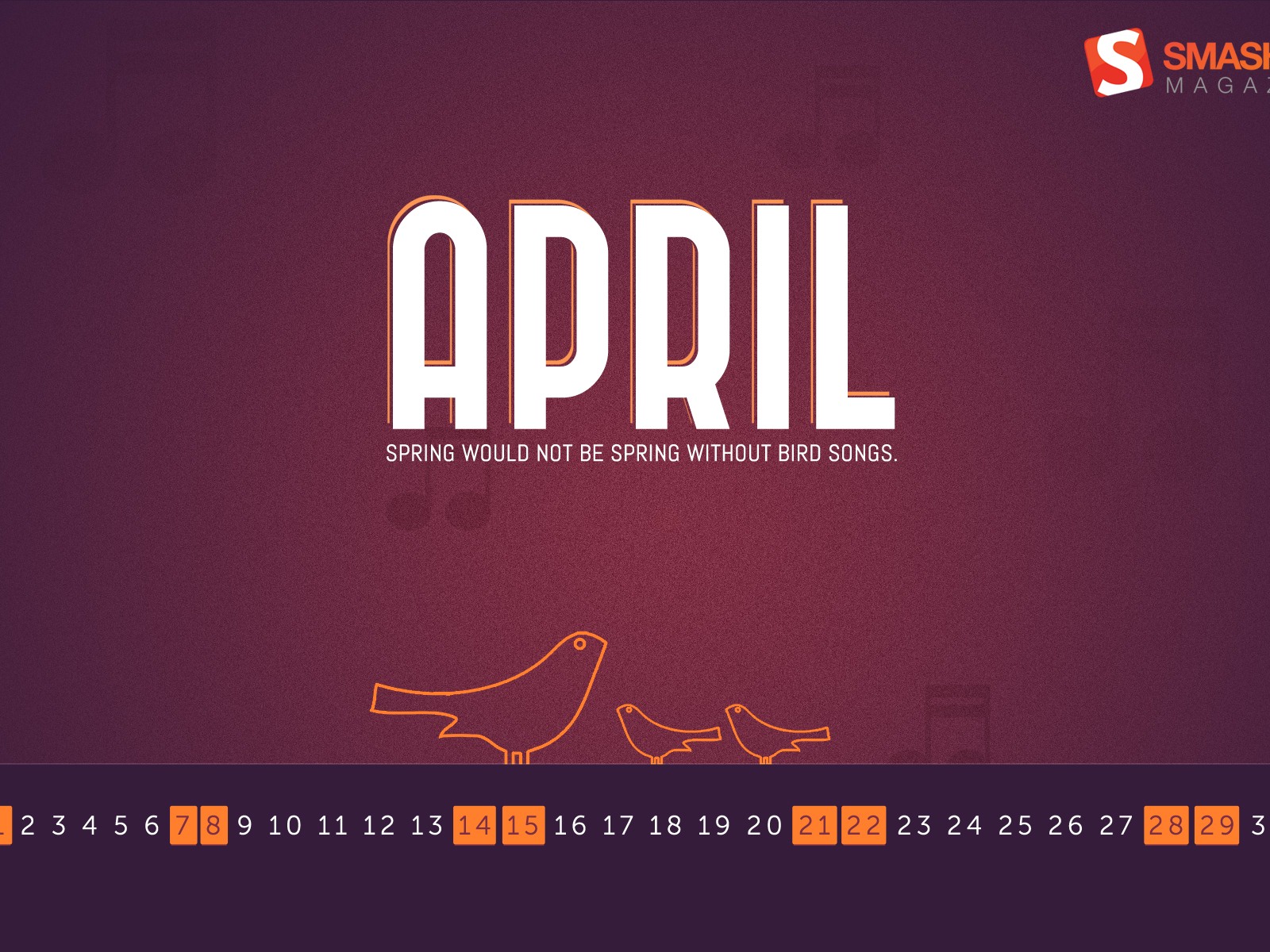 April 2012 Kalender Wallpaper (1) #7 - 1600x1200