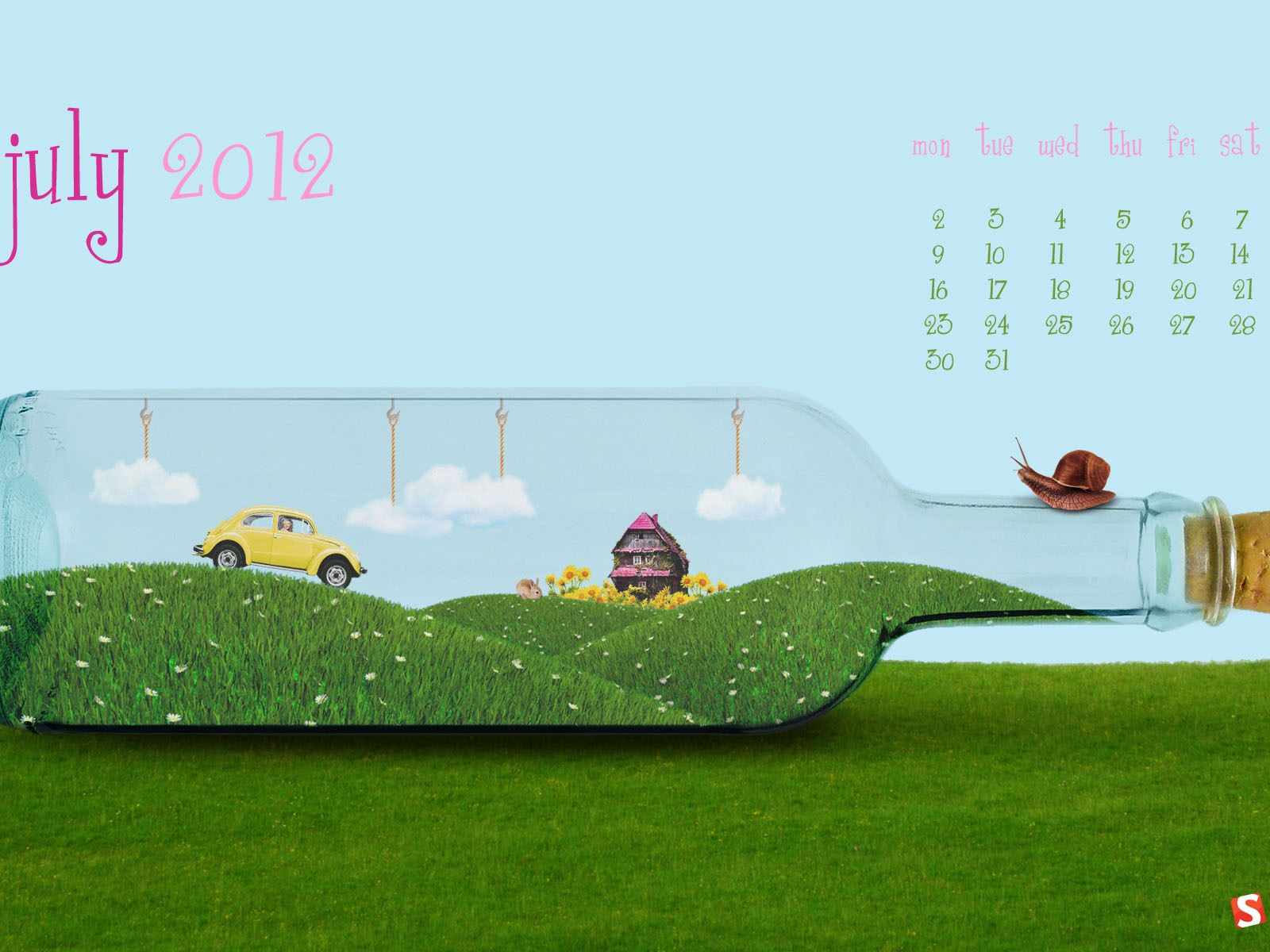 2012年7月 月曆壁紙(二) #3 - 1600x1200