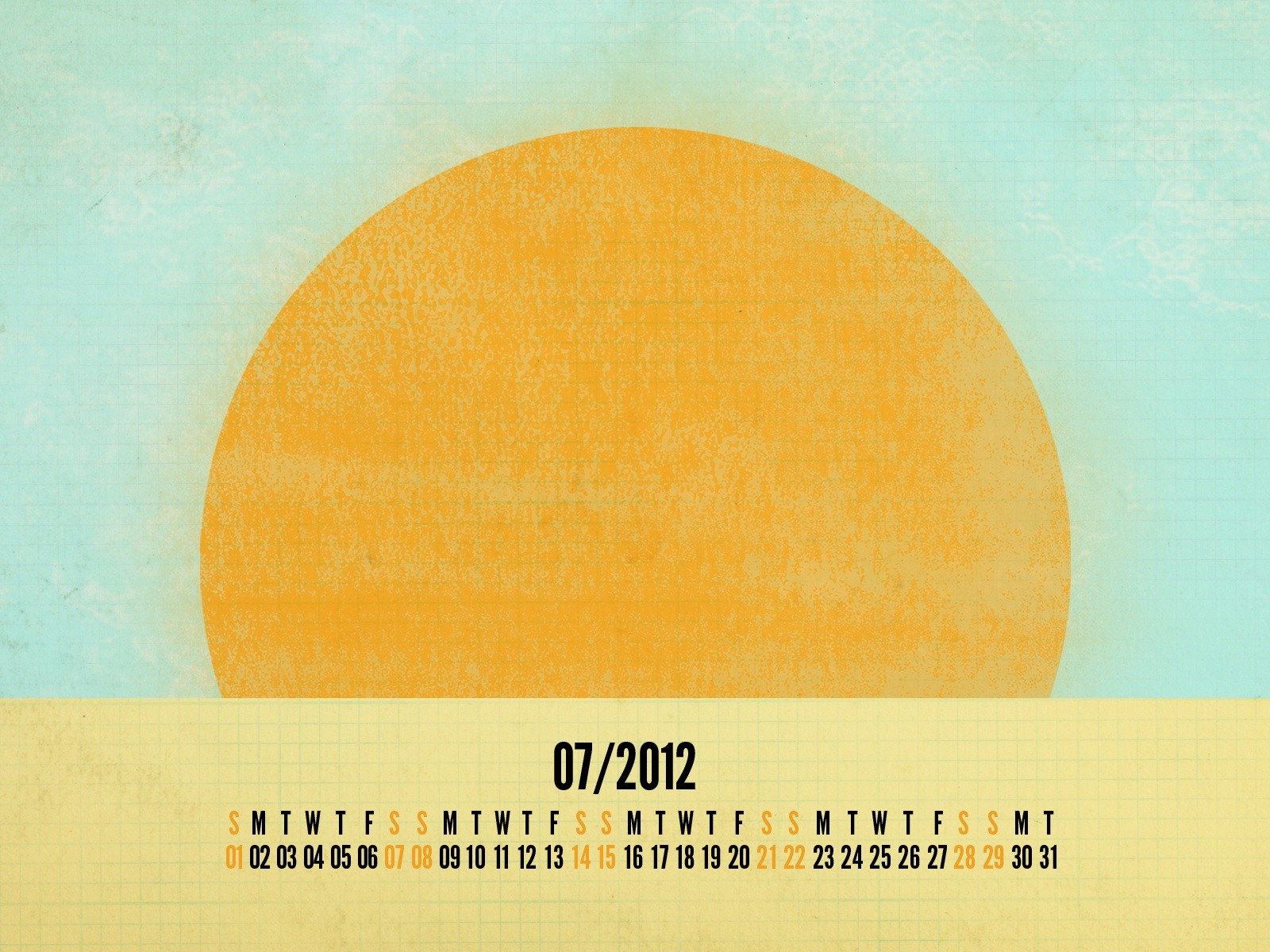 2012年7月カレンダー壁紙（2） #8 - 1600x1200