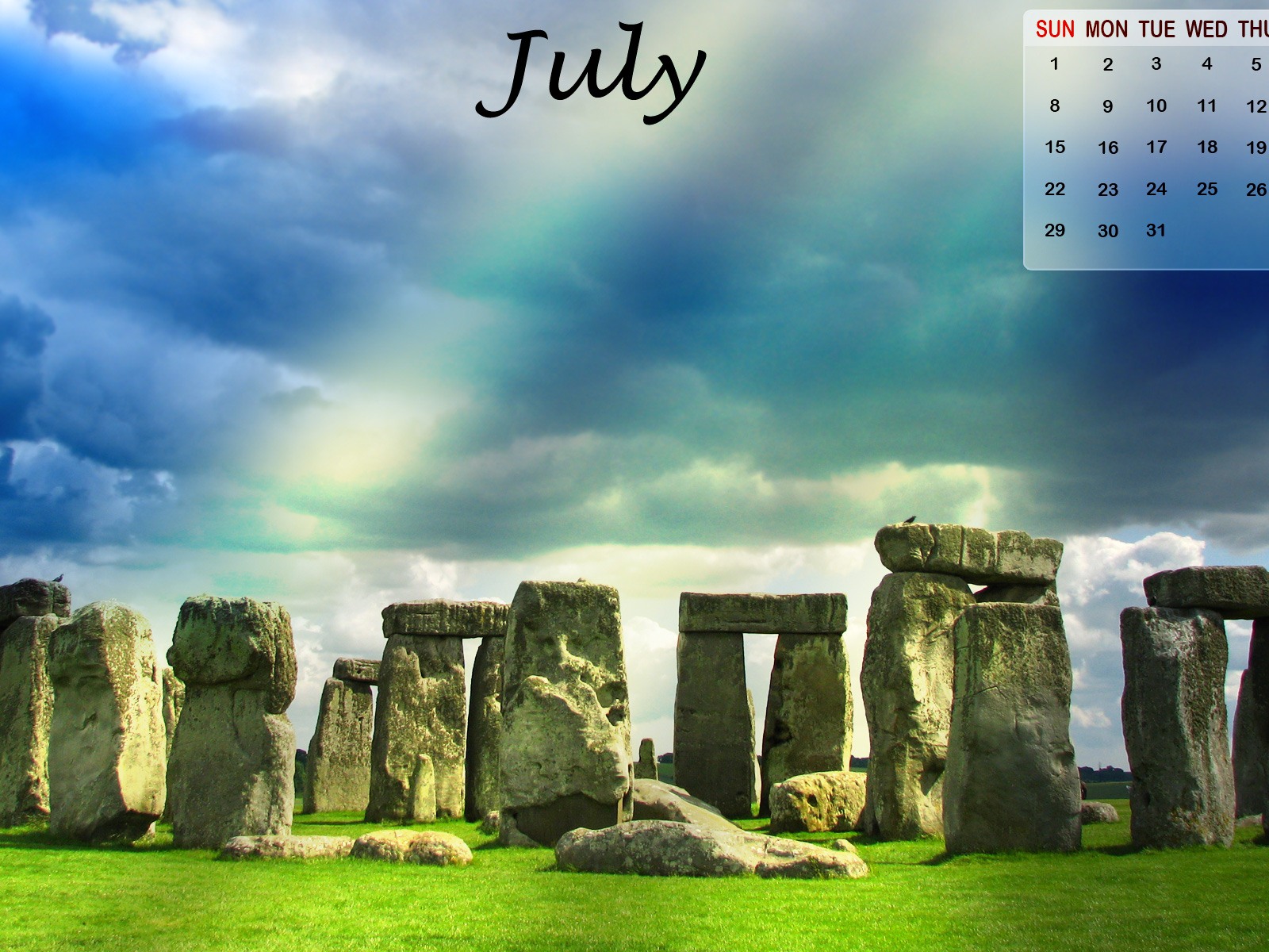 Juli 2012 Kalender Wallpapers (2) #14 - 1600x1200