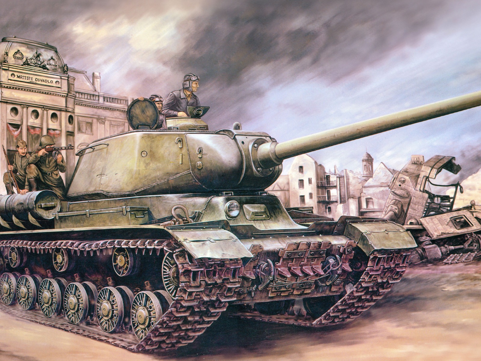 Military tanks, armored HD painting wallpapers #9 - 1600x1200
