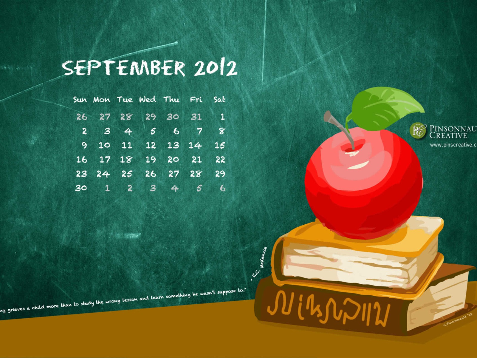 09 2012 Calendar fondo de pantalla (1) #9 - 1600x1200
