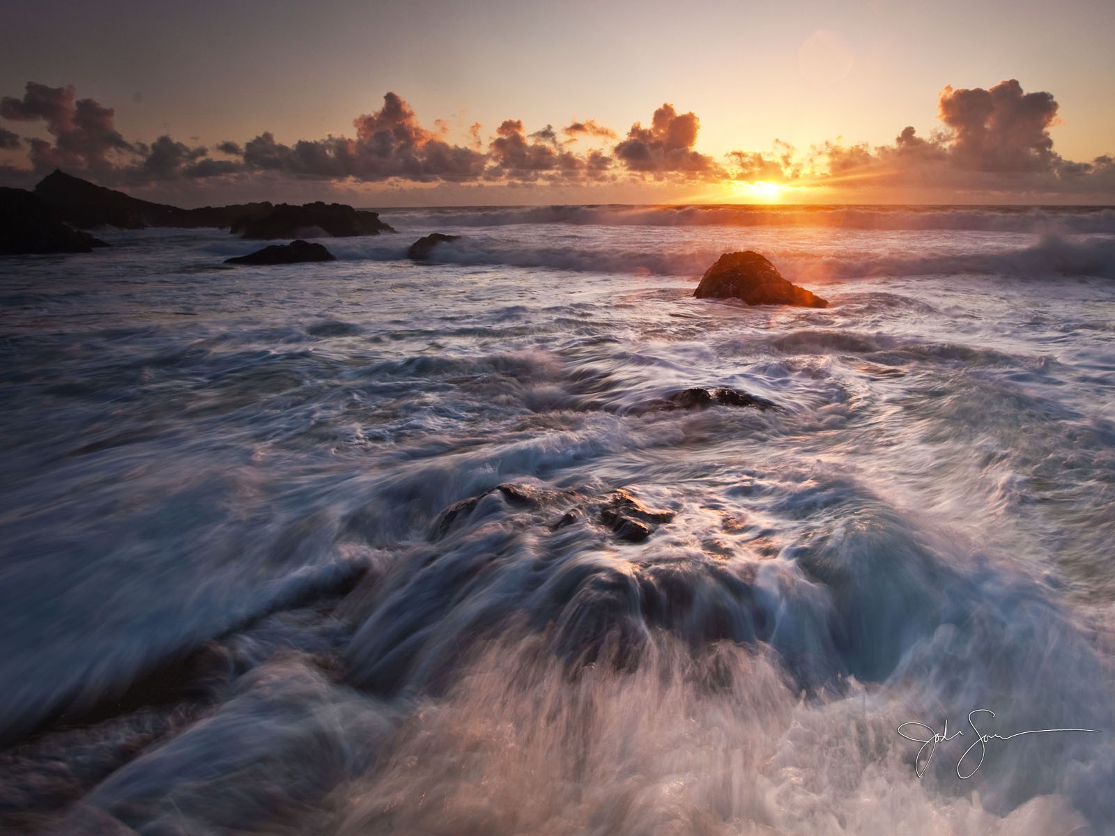 Windows 7 壁紙：海灘的日落日出 #4 - 1600x1200
