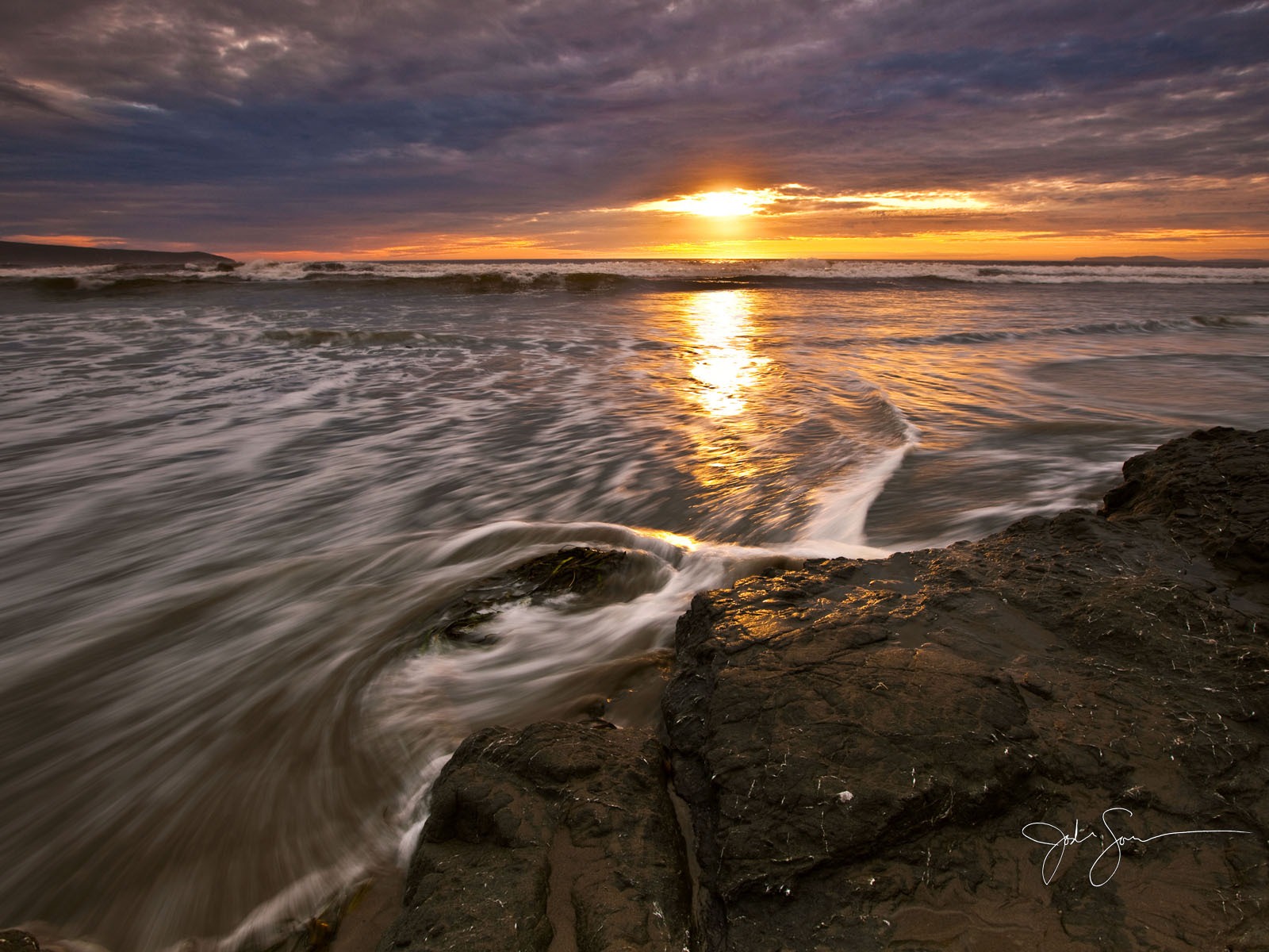Windows 7 壁紙：海灘的日落日出 #6 - 1600x1200