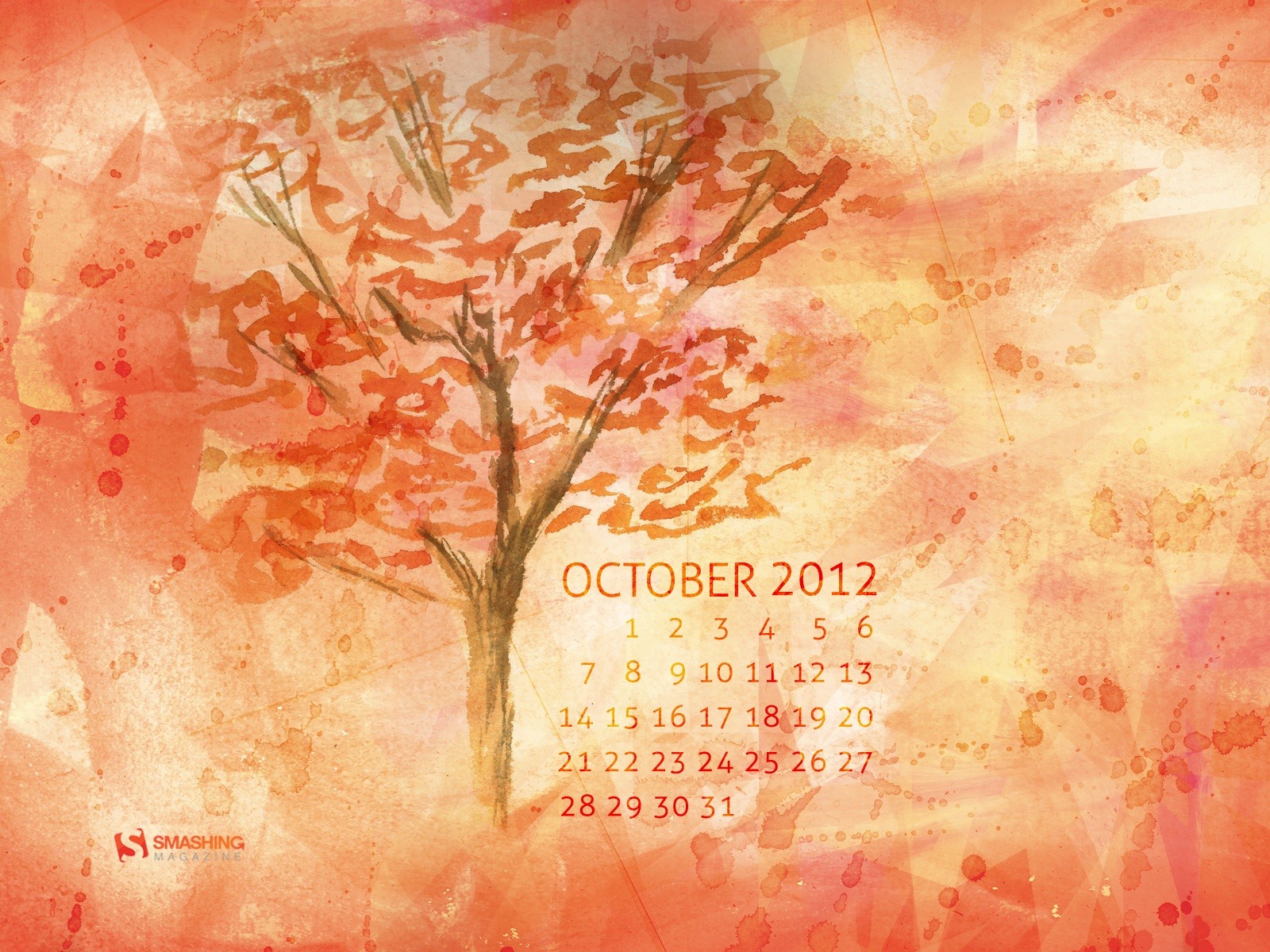 Oktober 2012 Kalender Wallpaper (2) #15 - 1600x1200