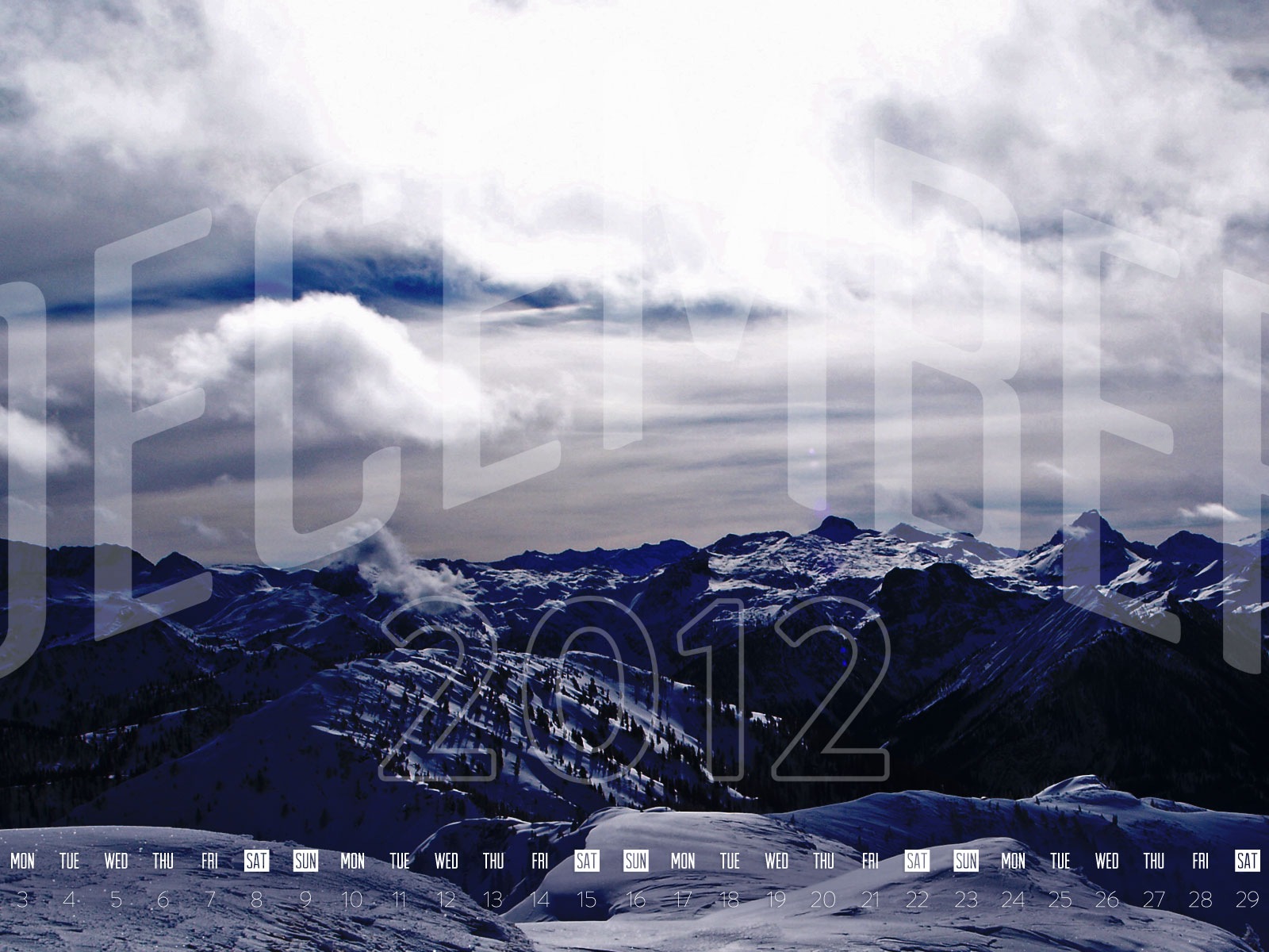 2012年12月 月曆壁紙(一) #6 - 1600x1200