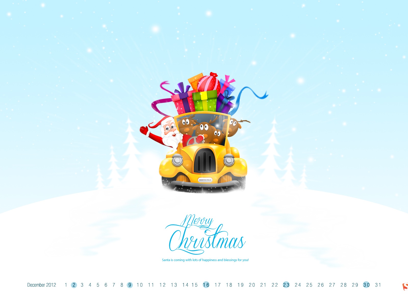 December 2012 Calendar wallpaper (2) #7 - 1600x1200