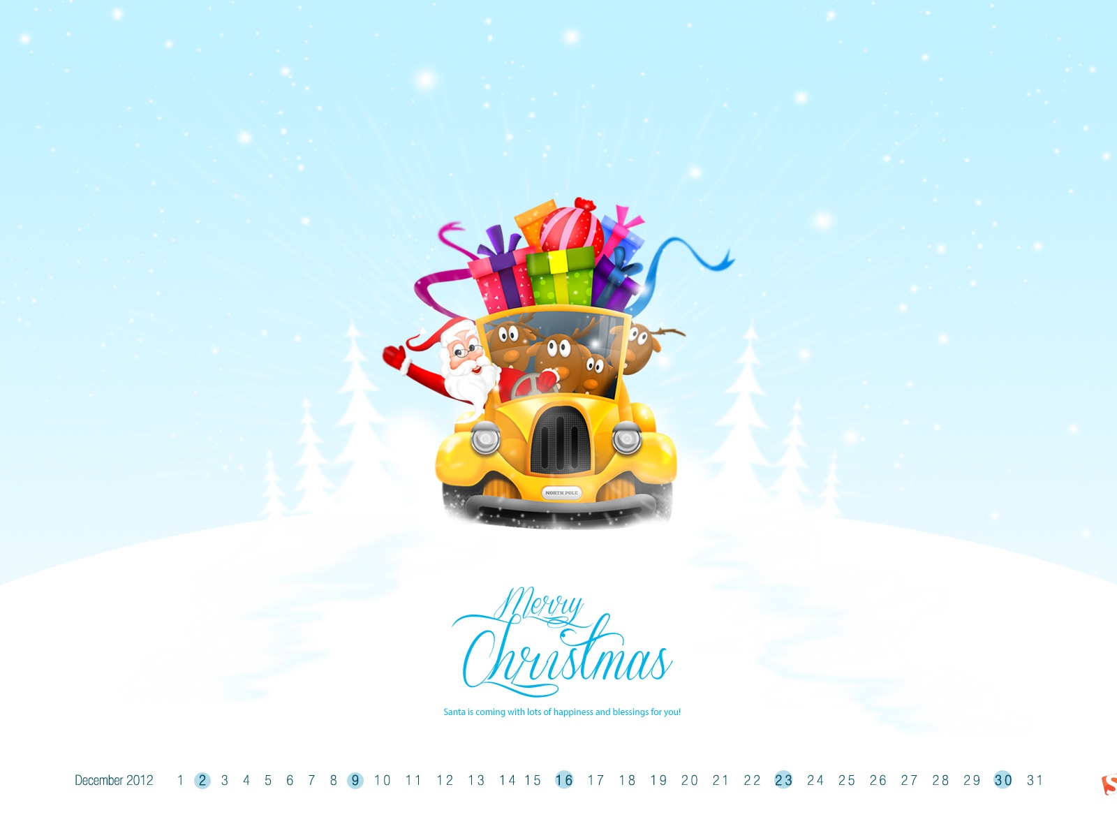 Dezember 2012 Kalender Wallpaper (2) #7 - 1600x1200