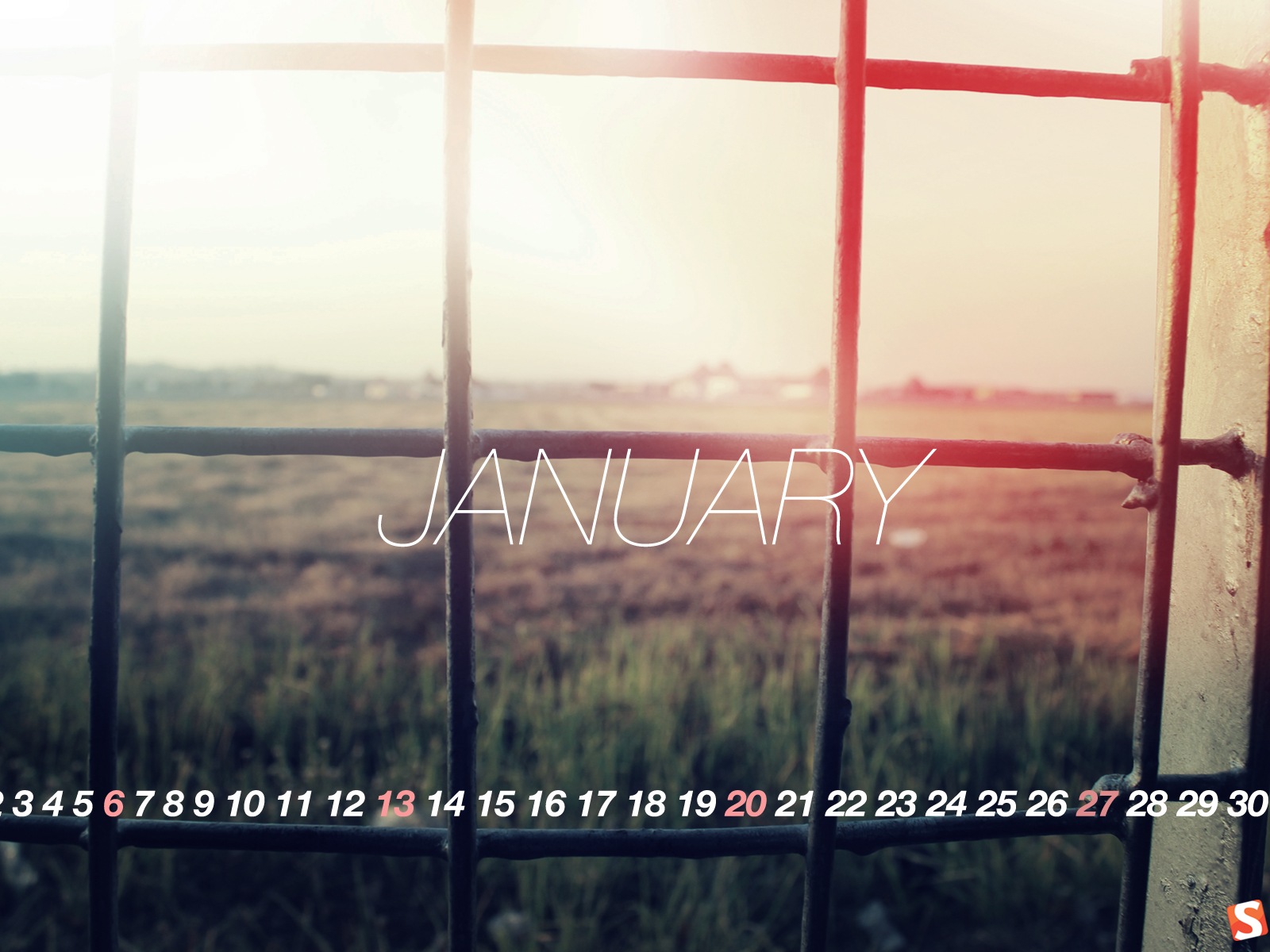 Janvier 2013 Calendrier fond d'écran (2) #10 - 1600x1200