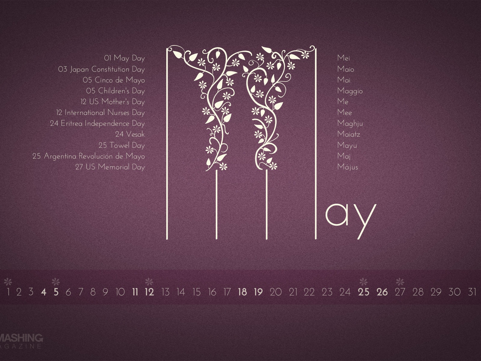 May 2013 calendar wallpaper (1) #18 - 1600x1200