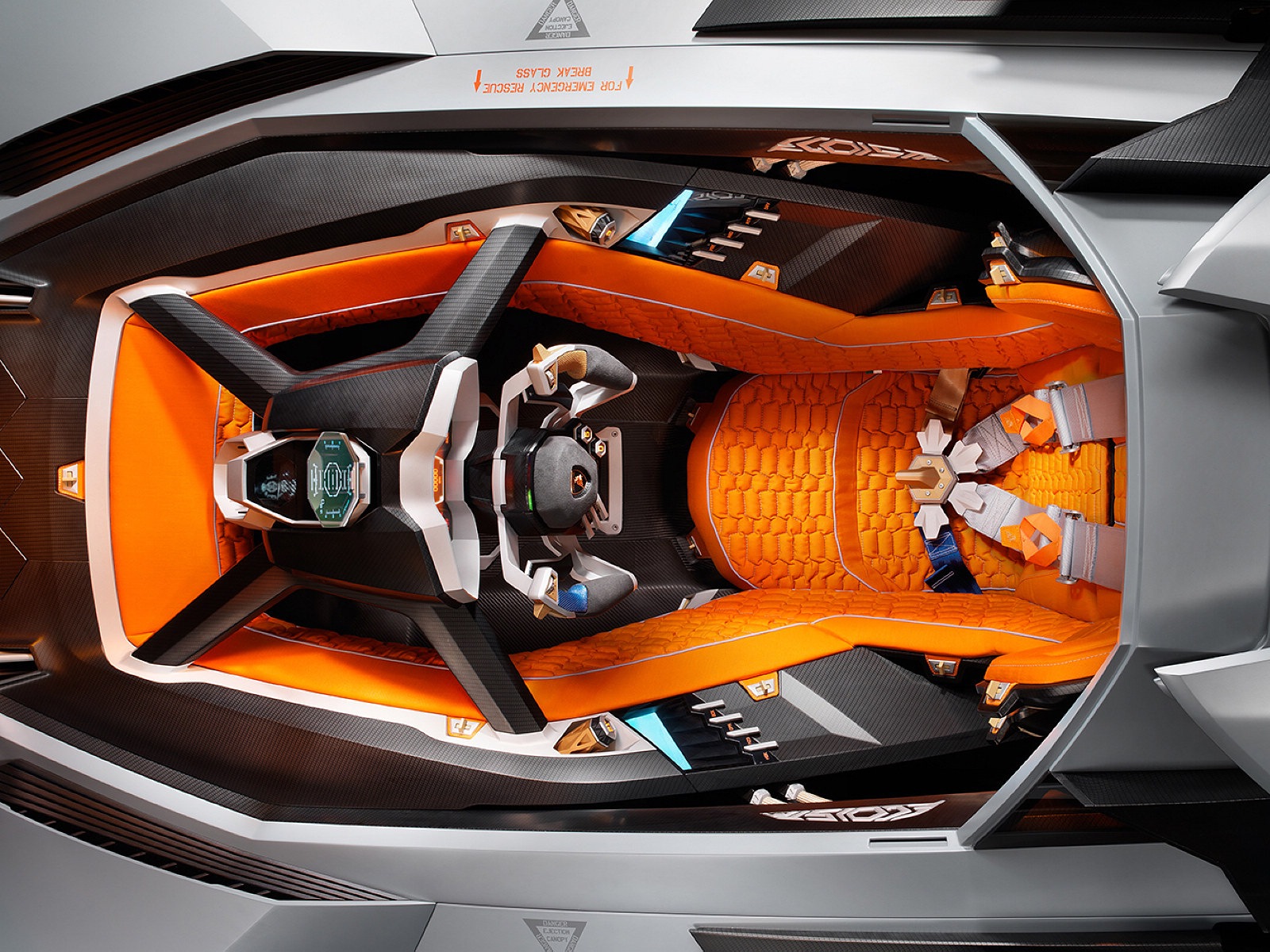 Lamborghini Egoista Concept 蘭博基尼Egoista概念超級跑車 高清壁紙 #4 - 1600x1200