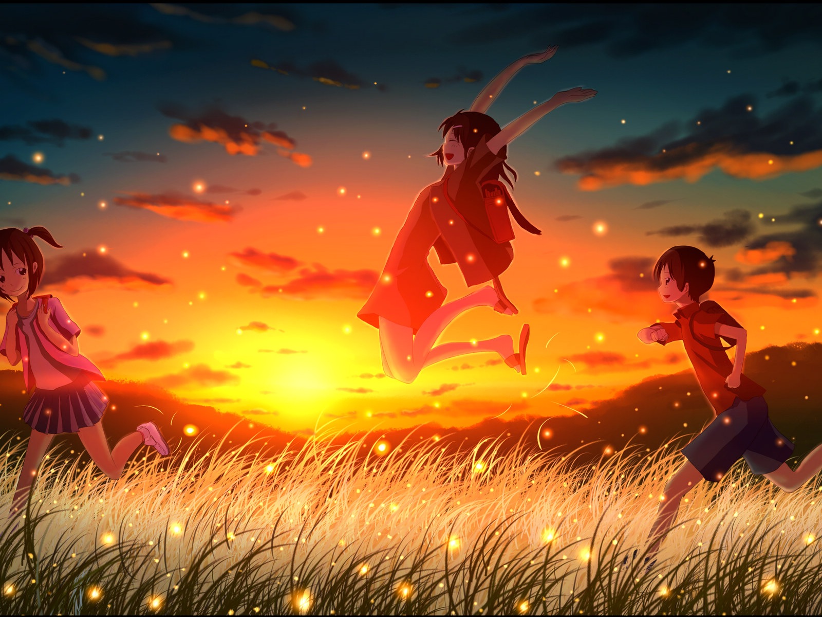světluška léto krásný anime tapety #1 - 1600x1200