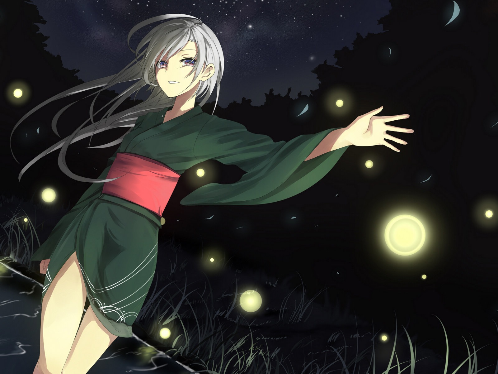 světluška léto krásný anime tapety #4 - 1600x1200