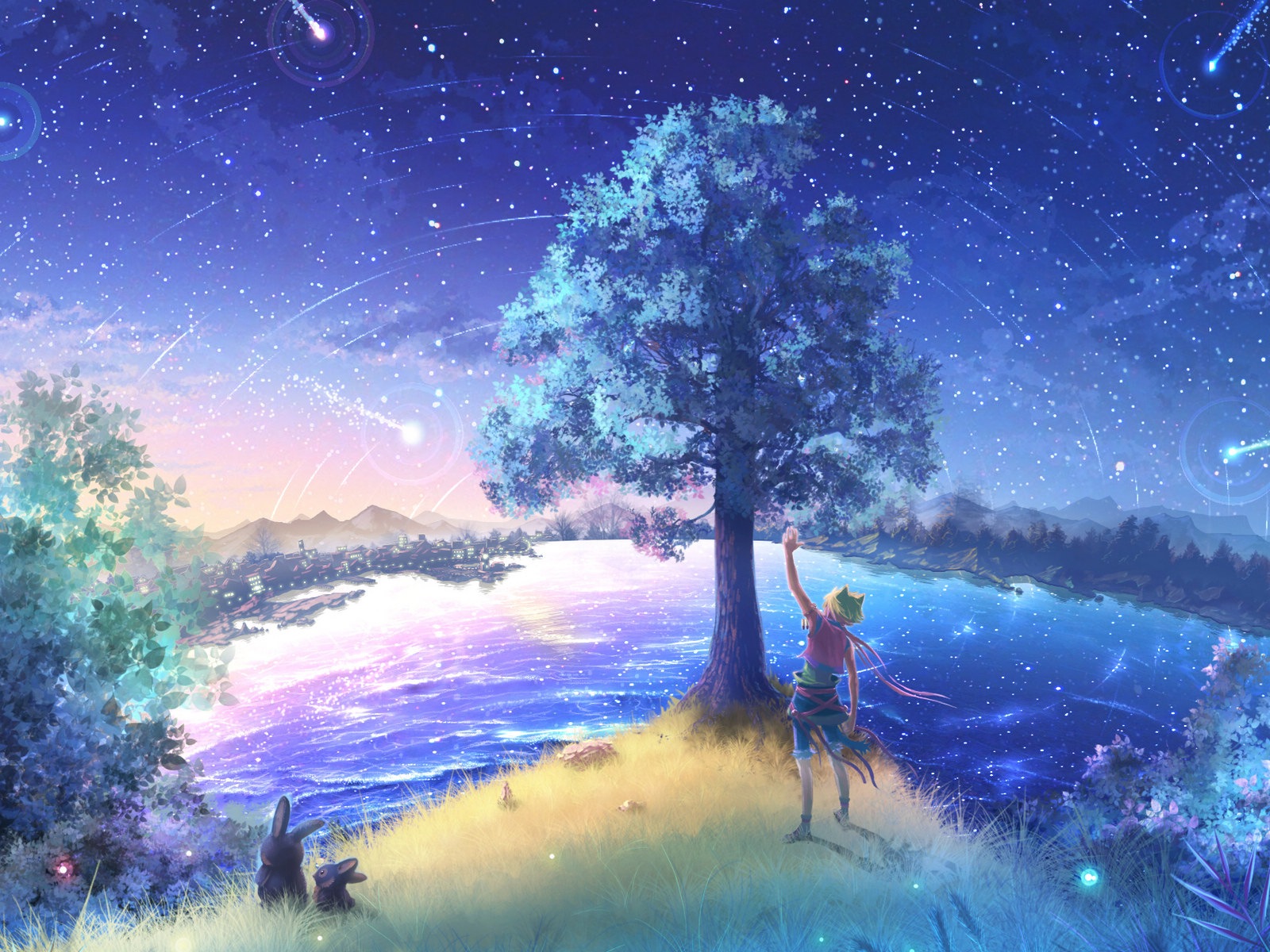 světluška léto krásný anime tapety #14 - 1600x1200