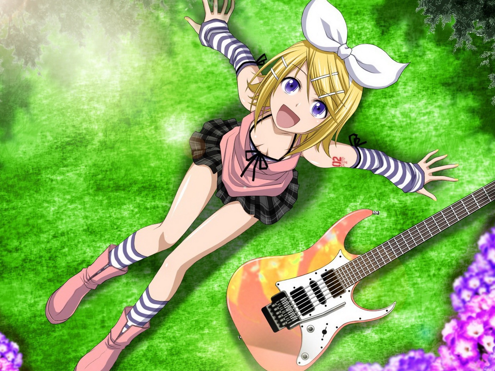 Hudební kytara Anime girl HD tapety na plochu #15 - 1600x1200