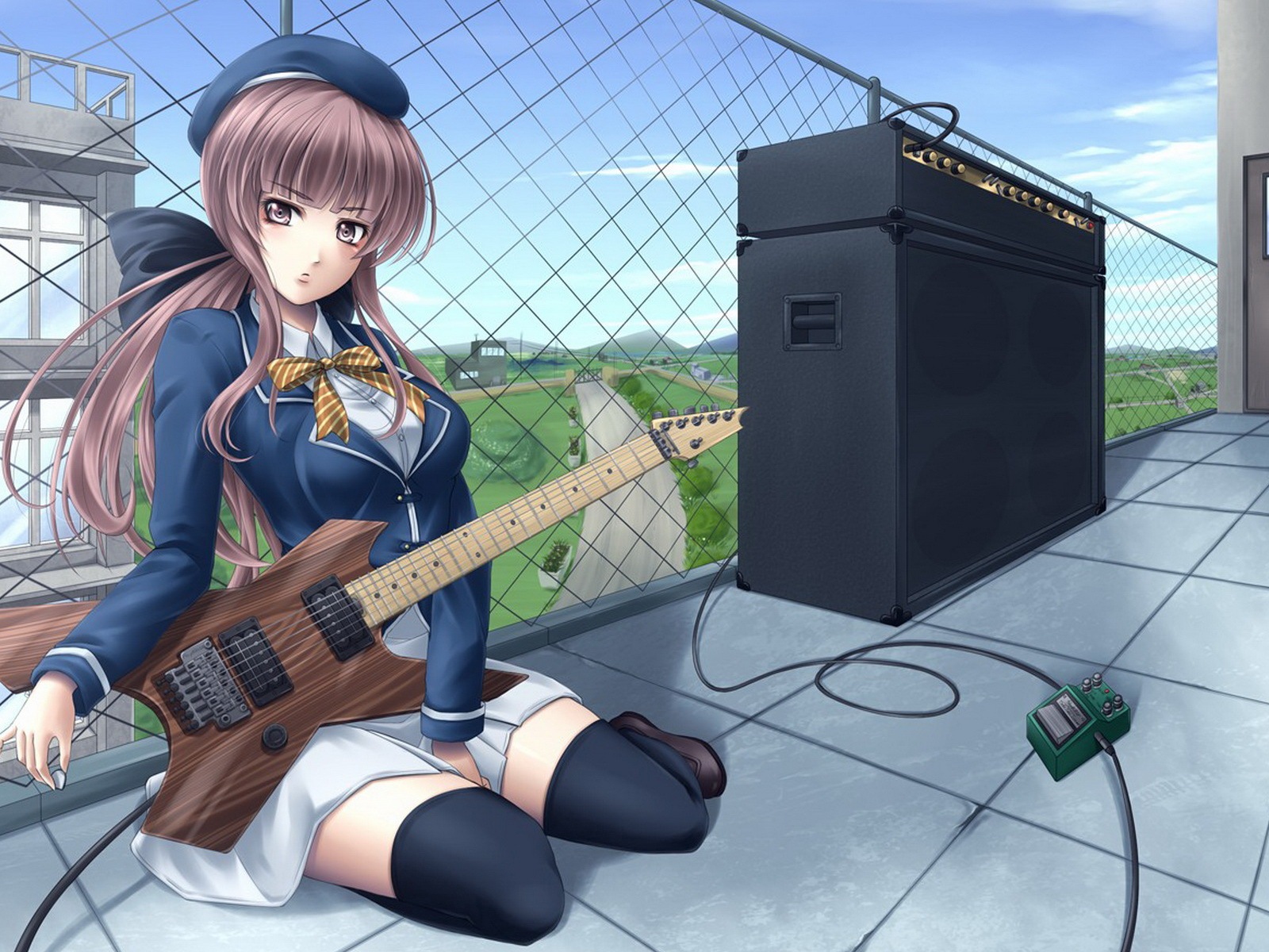 Hudební kytara Anime girl HD tapety na plochu #17 - 1600x1200