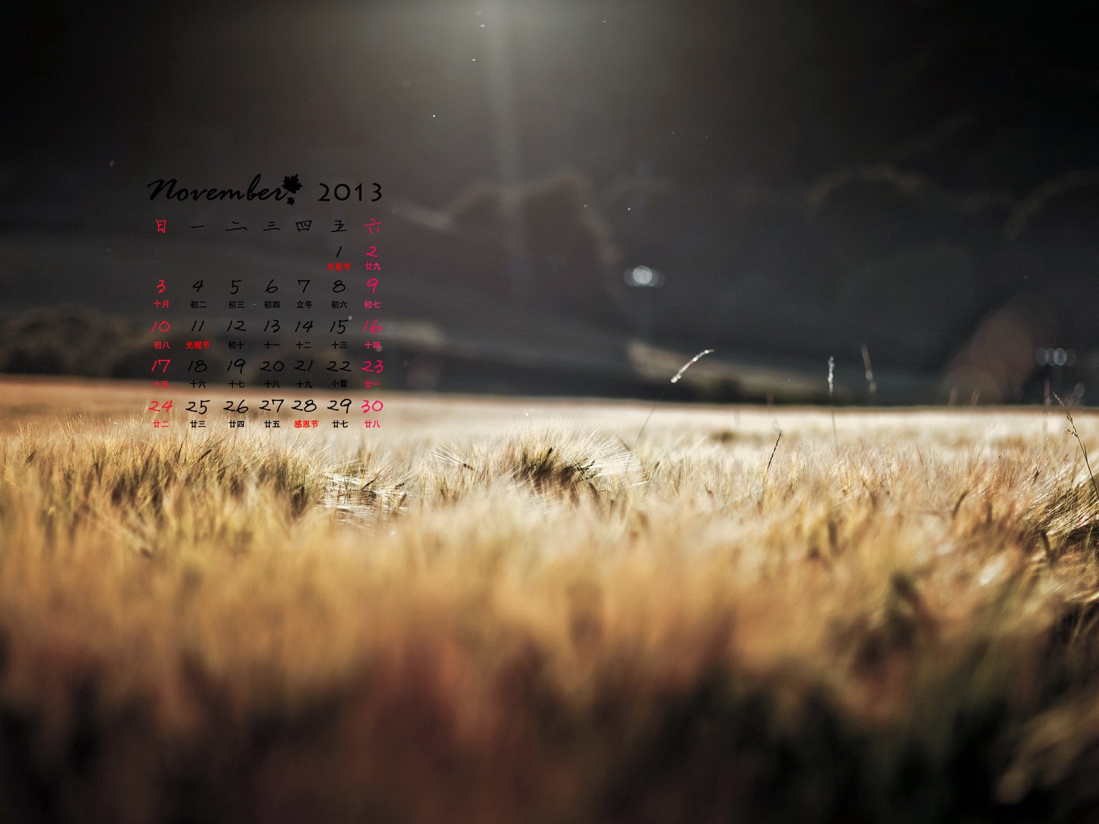 11. 2013 Kalendář tapety (1) #12 - 1600x1200