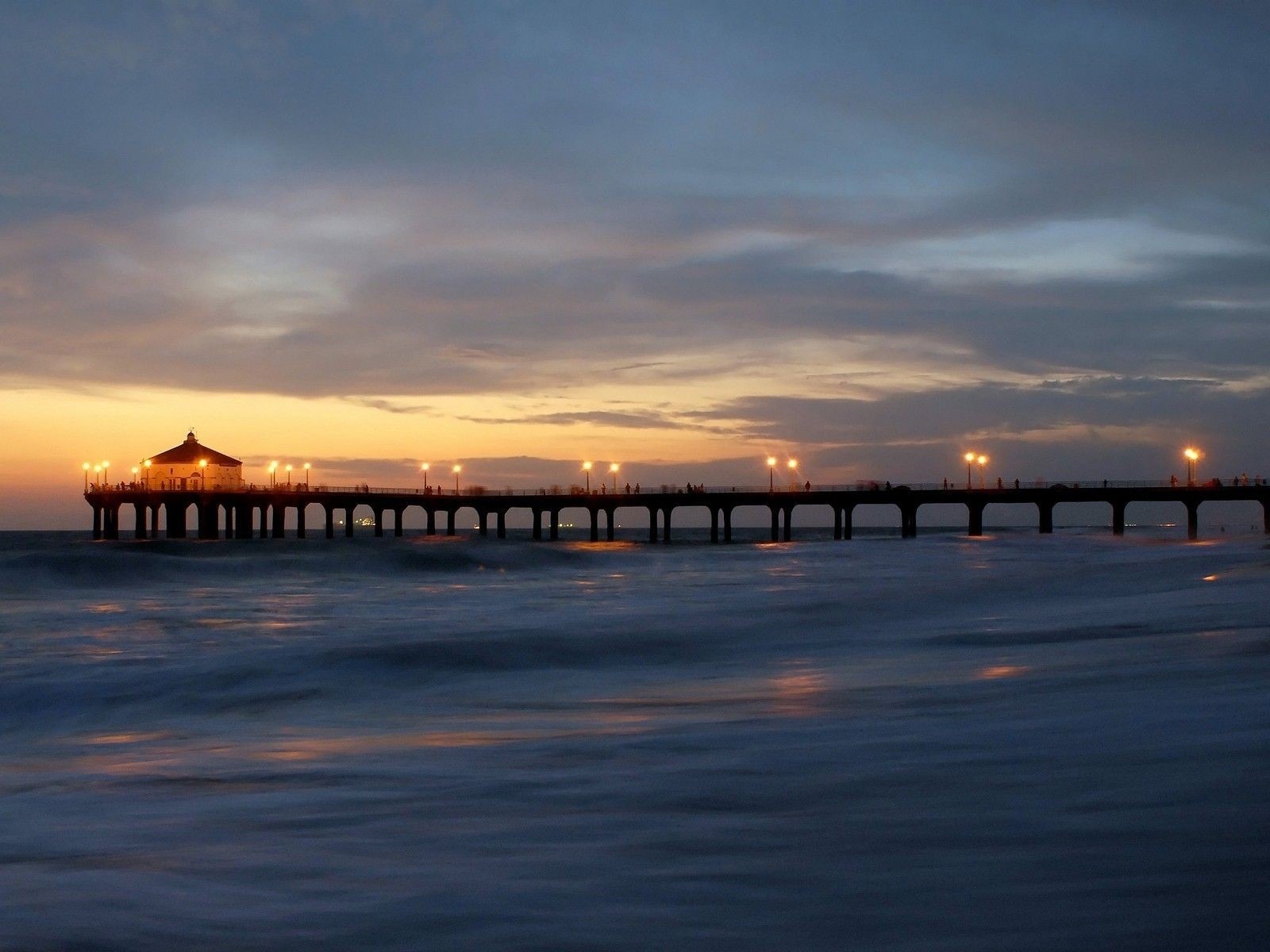 Costa del muelle al atardecer paisaje HD wallpaper #12 - 1600x1200