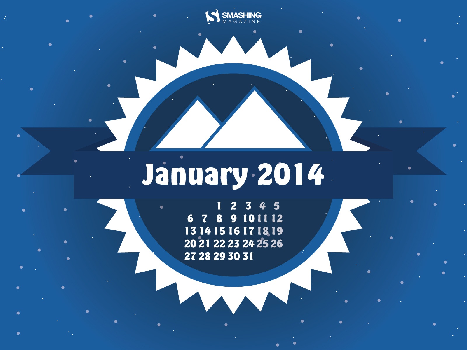 2014年1月カレンダー壁紙（1） #12 - 1600x1200