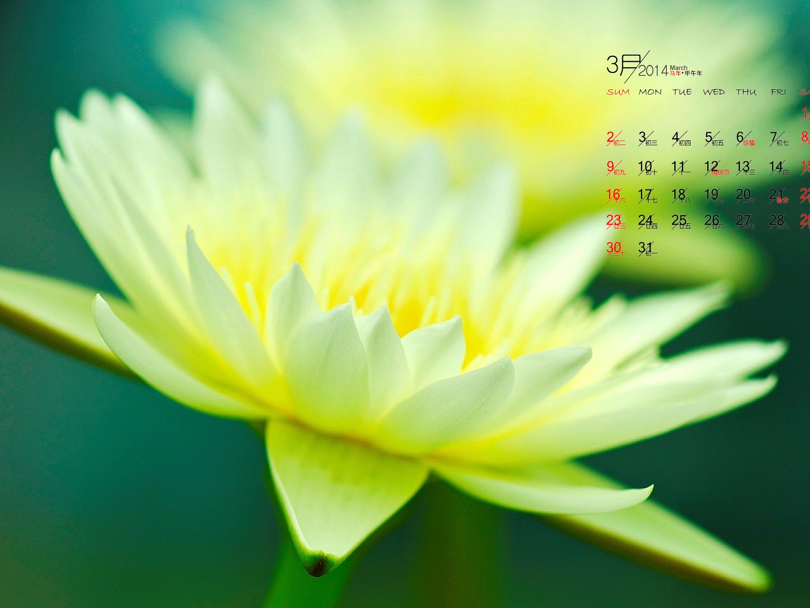 März 2014 Kalender Wallpaper (1) #6 - 1600x1200