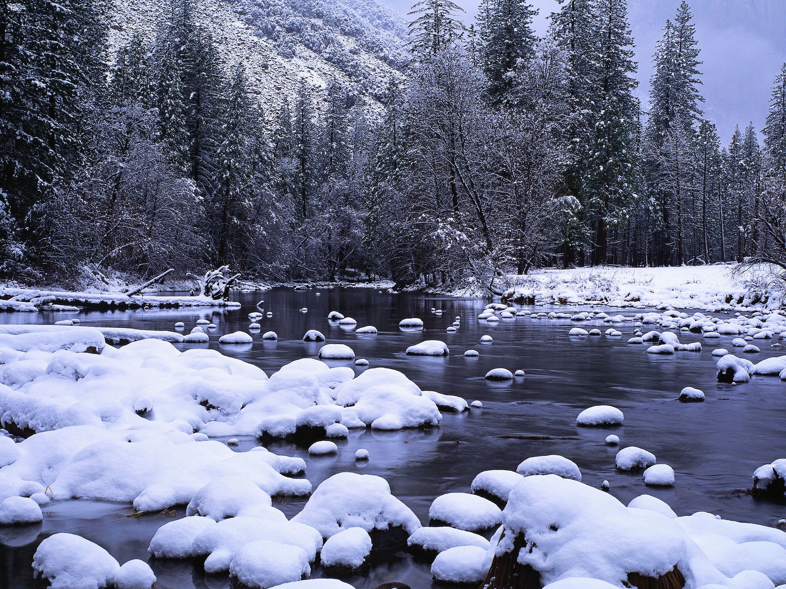 寒冷冬天美麗的雪景，Windows 8 全景寬屏壁紙 #10 - 1600x1200